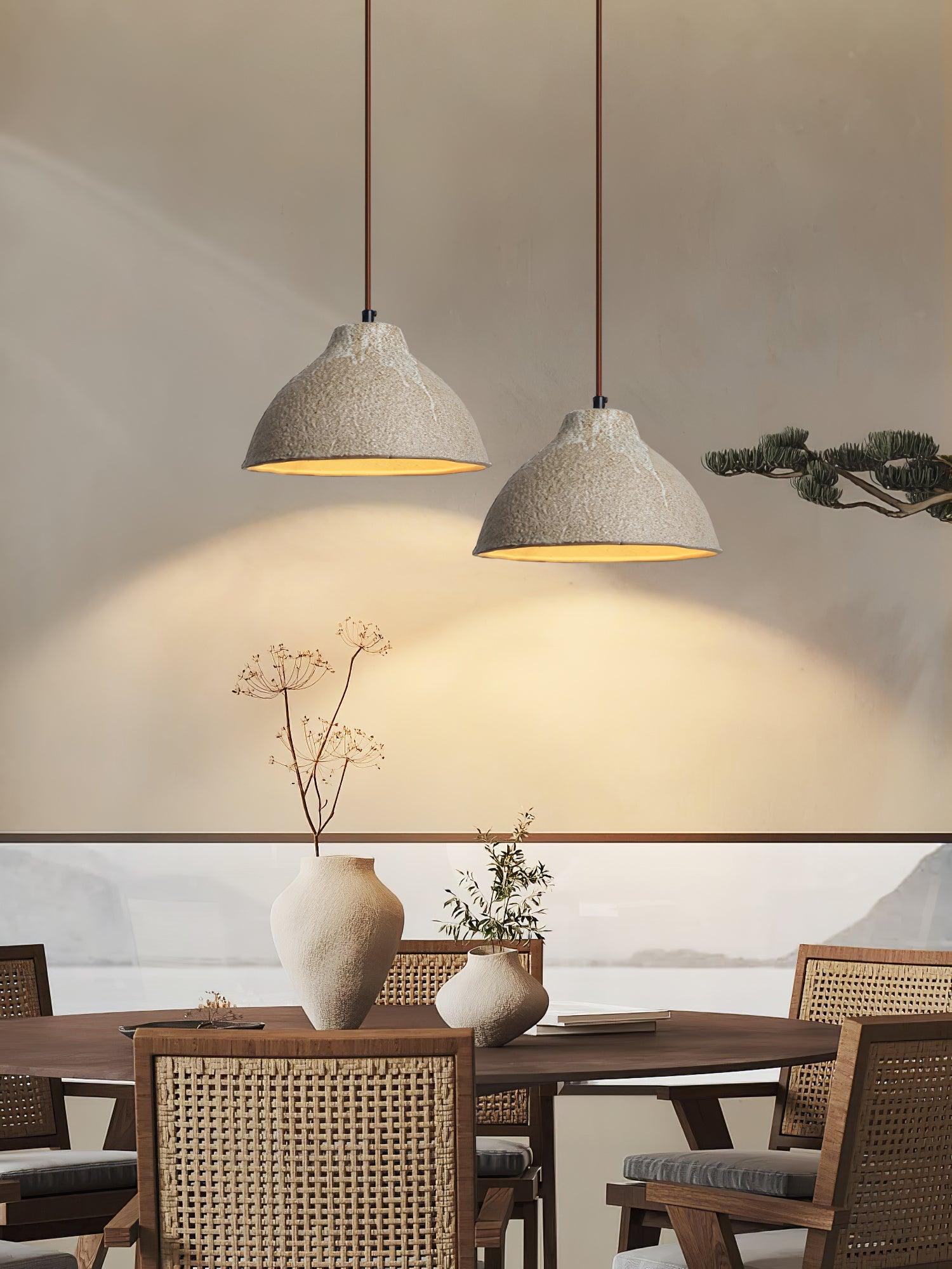 Zandora Retro Ceramic & Wood Pendant Lamp - Letslighting