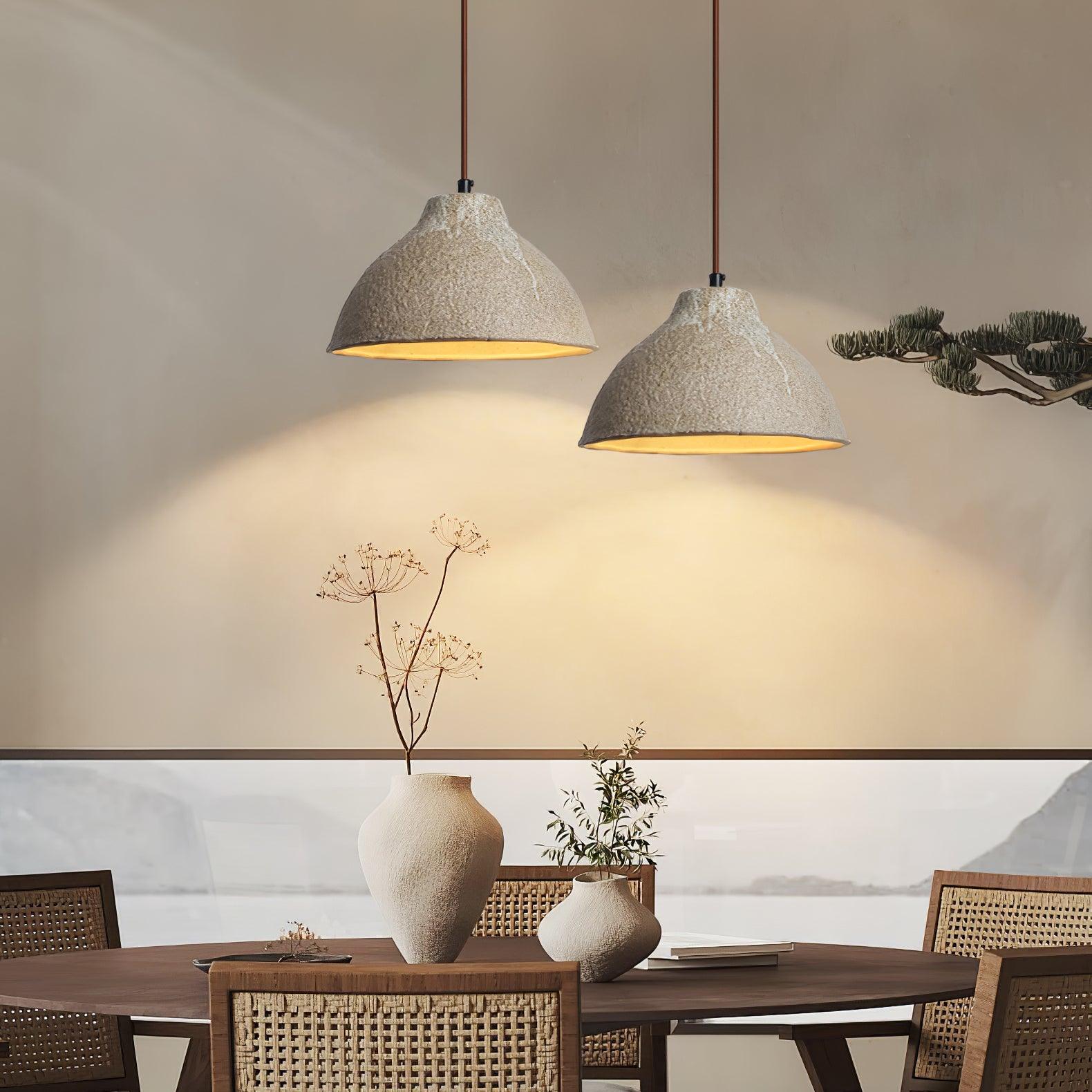Zandora Retro Ceramic & Wood Pendant Lamp - Letslighting