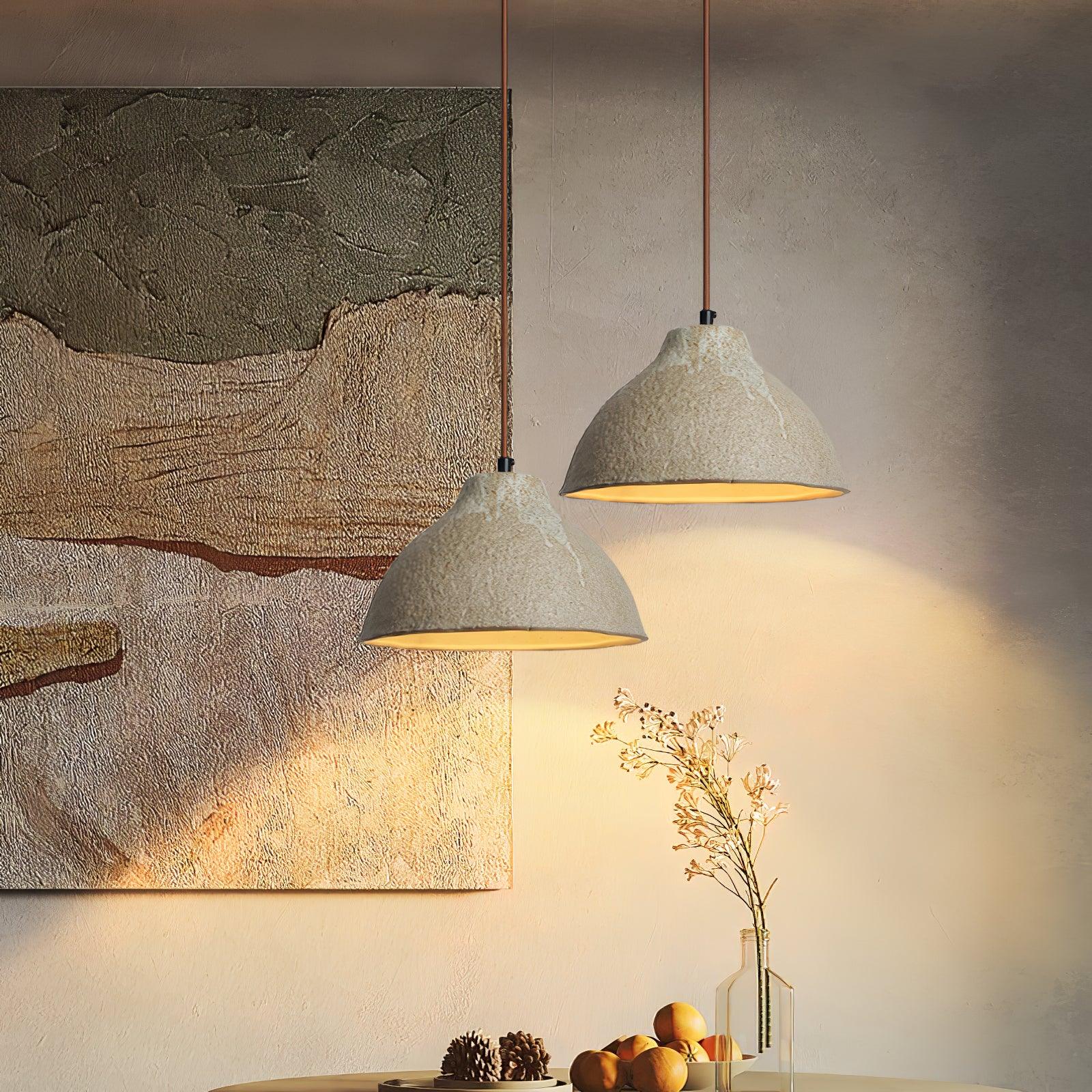 Zandora Retro Ceramic & Wood Pendant Lamp - Letslighting