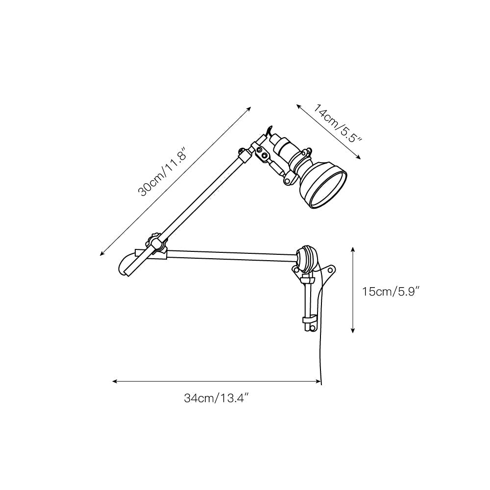 Allirora Vintage Rocker Arm Wall Lamp - Letslighting