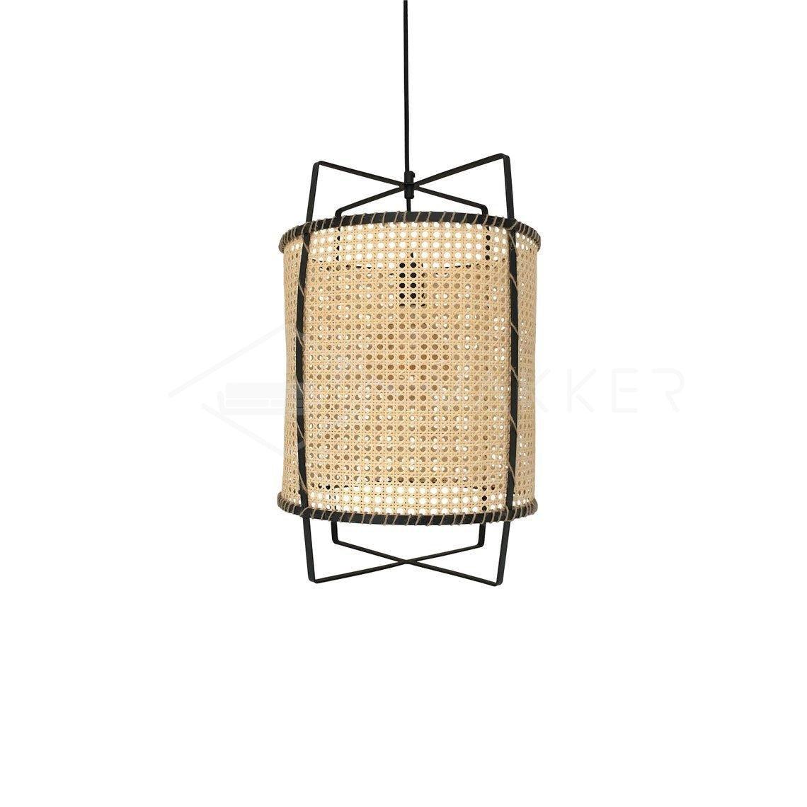 Solara Pendant Lamp Rattan Cane Frame Industrial - Letslighting