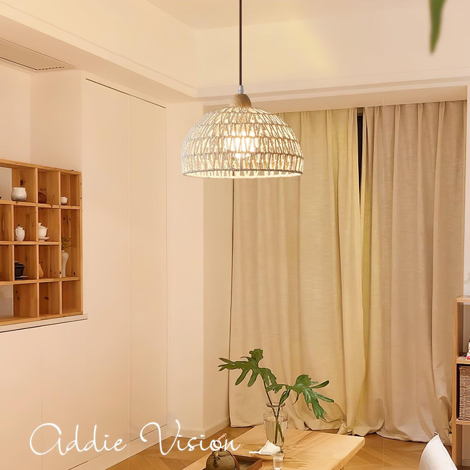 Calyran Rattan Wood Pendant Lamp - Letslighting