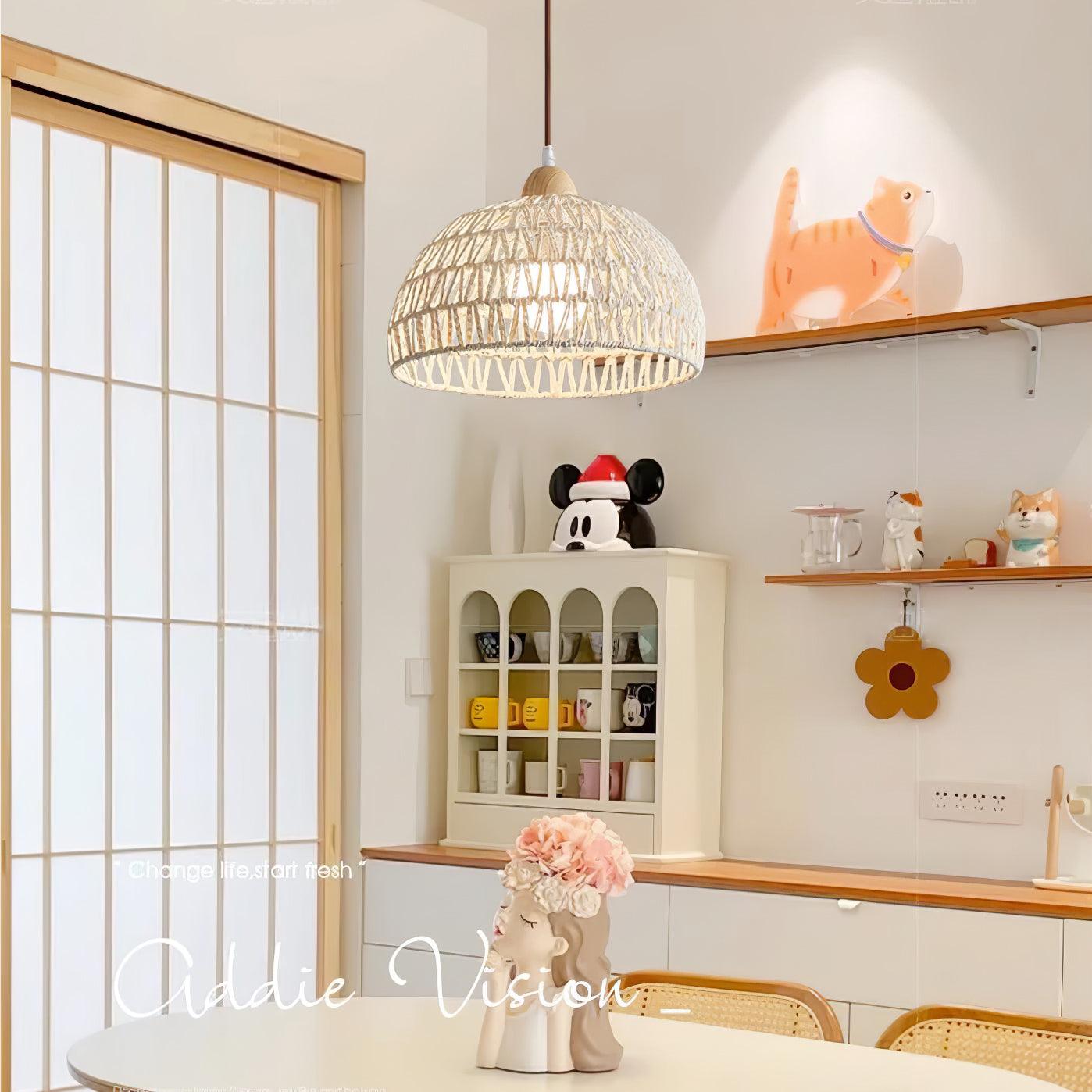 Calyran Rattan Wood Pendant Lamp - Letslighting