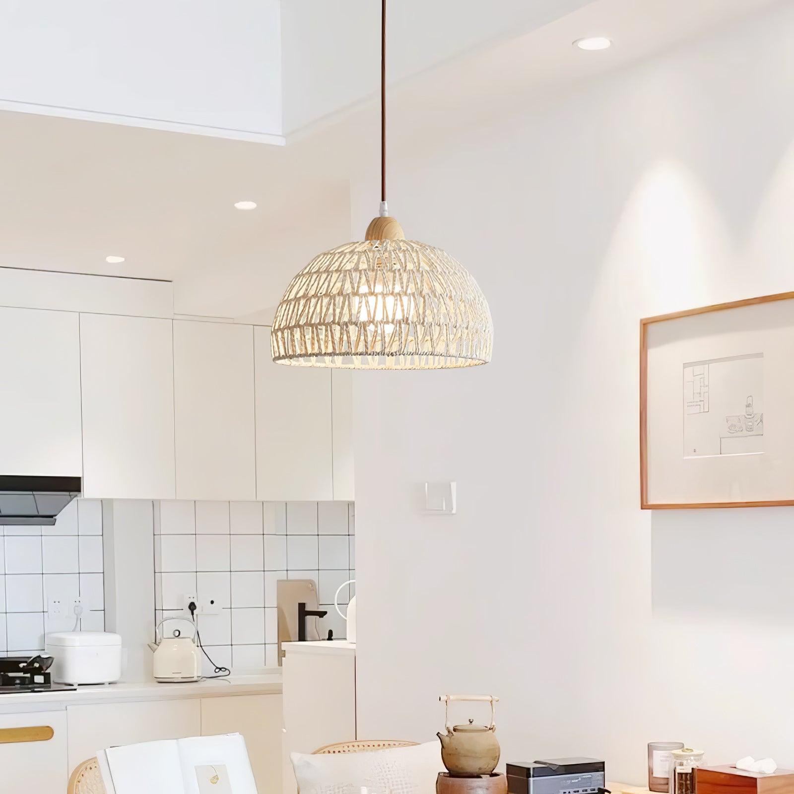 Calyran Rattan Wood Pendant Lamp - Letslighting