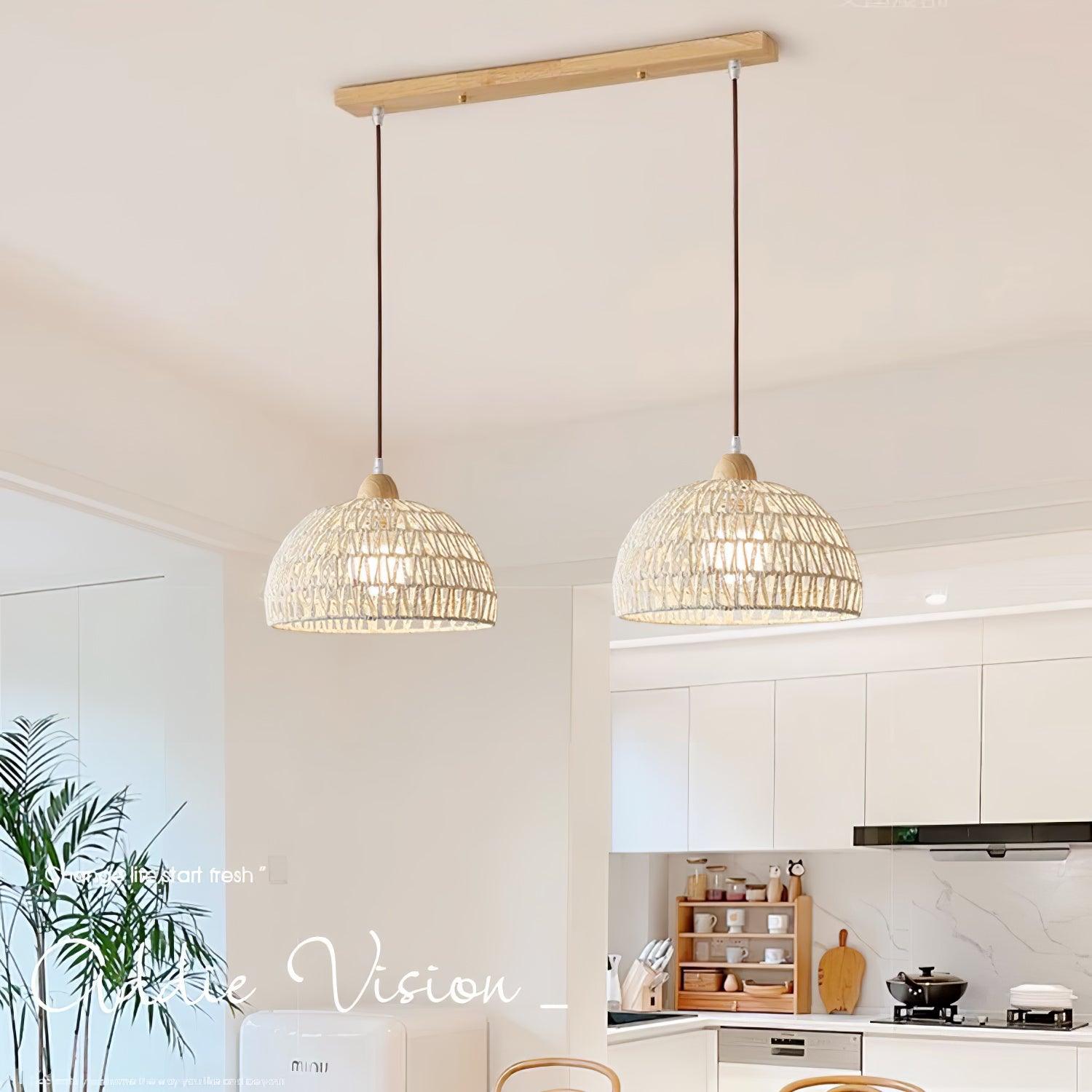 Calyran Rattan Wood Pendant Lamp - Letslighting