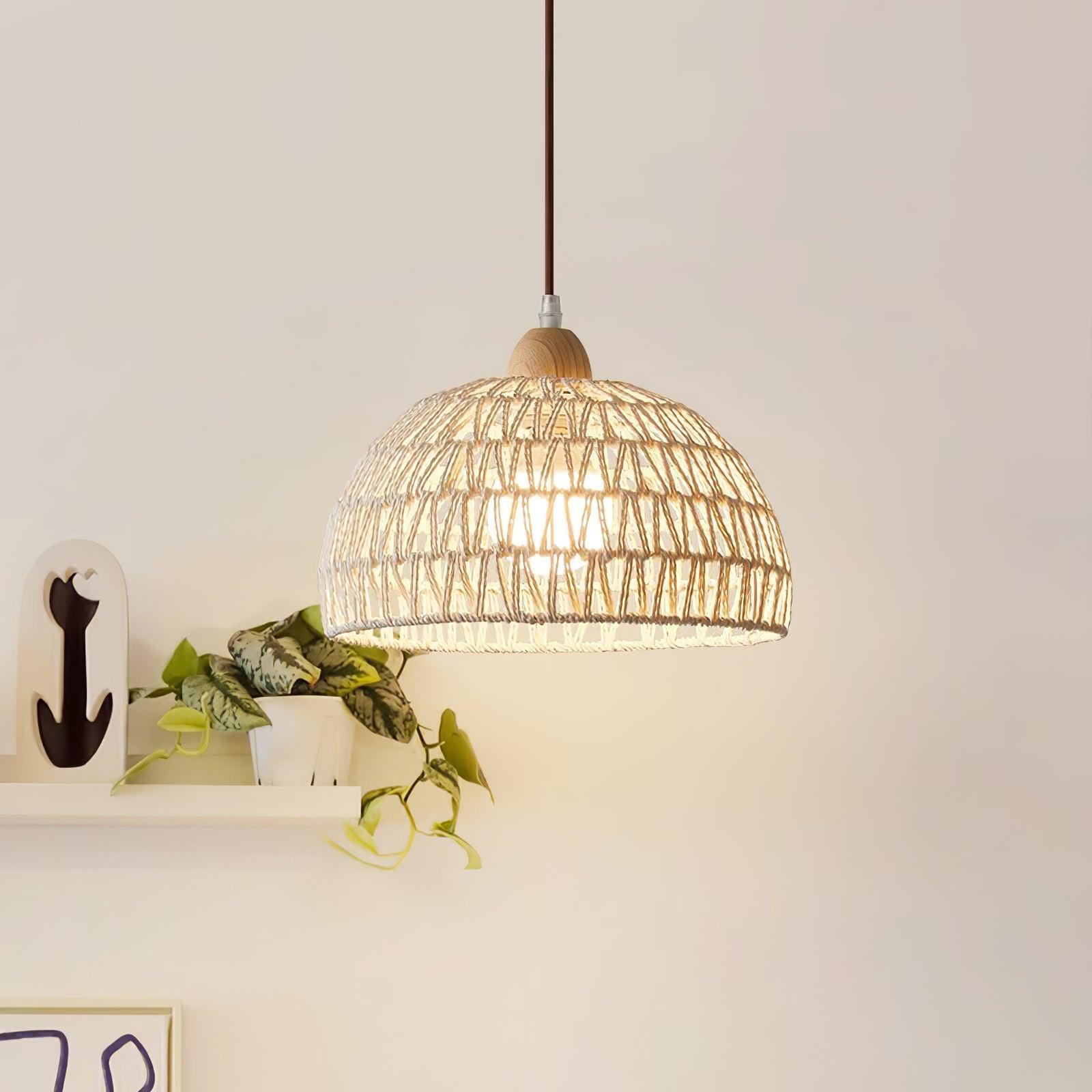 Calyran Rattan Wood Pendant Lamp - Letslighting