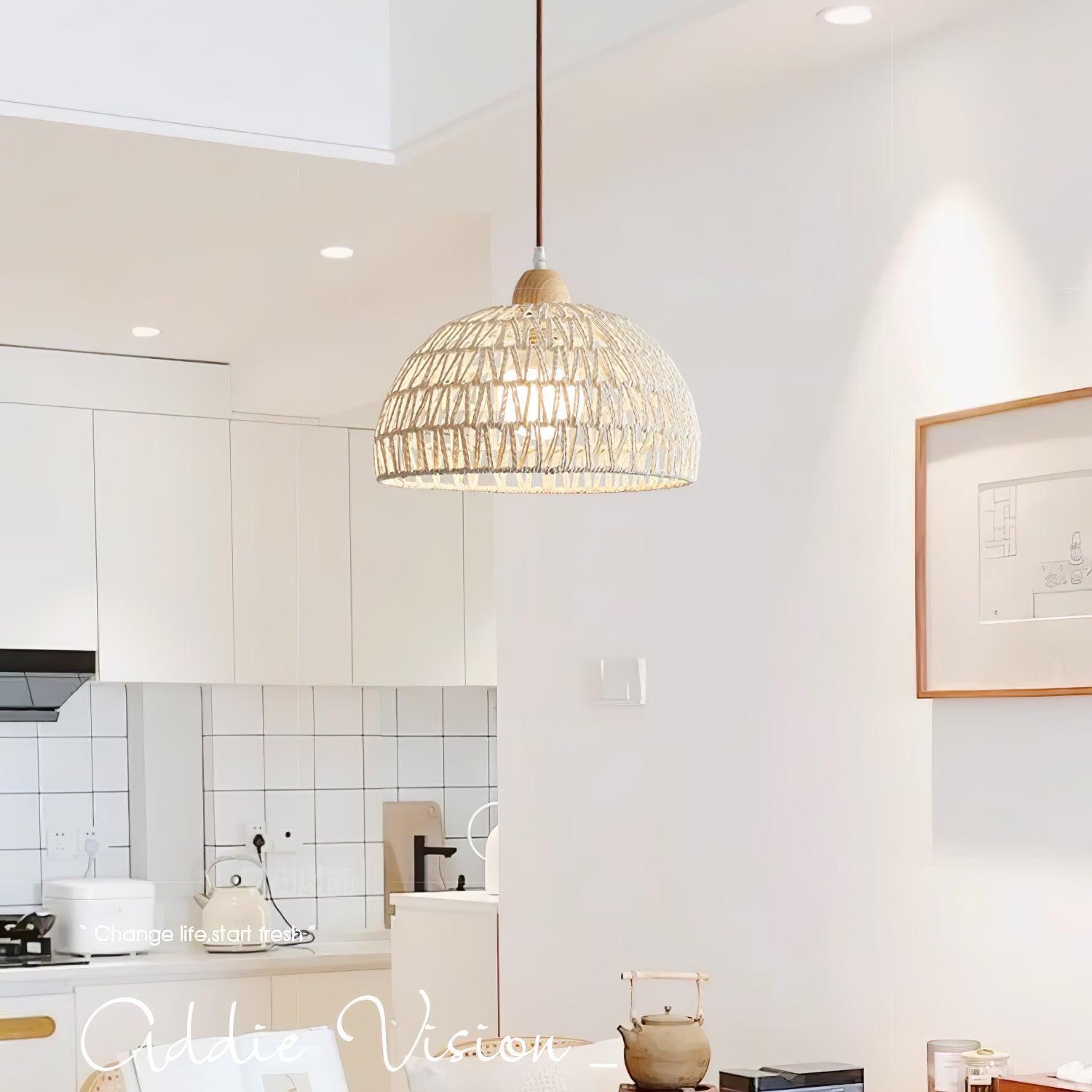 Calyran Rattan Wood Pendant Lamp - Letslighting
