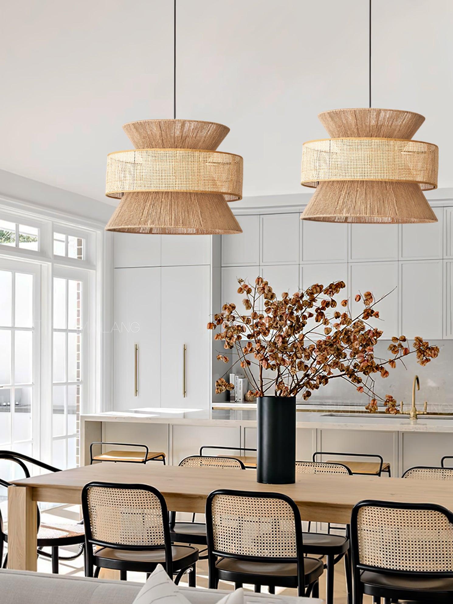 Ophelia Woven Rattan Pendant Light - Letslighting