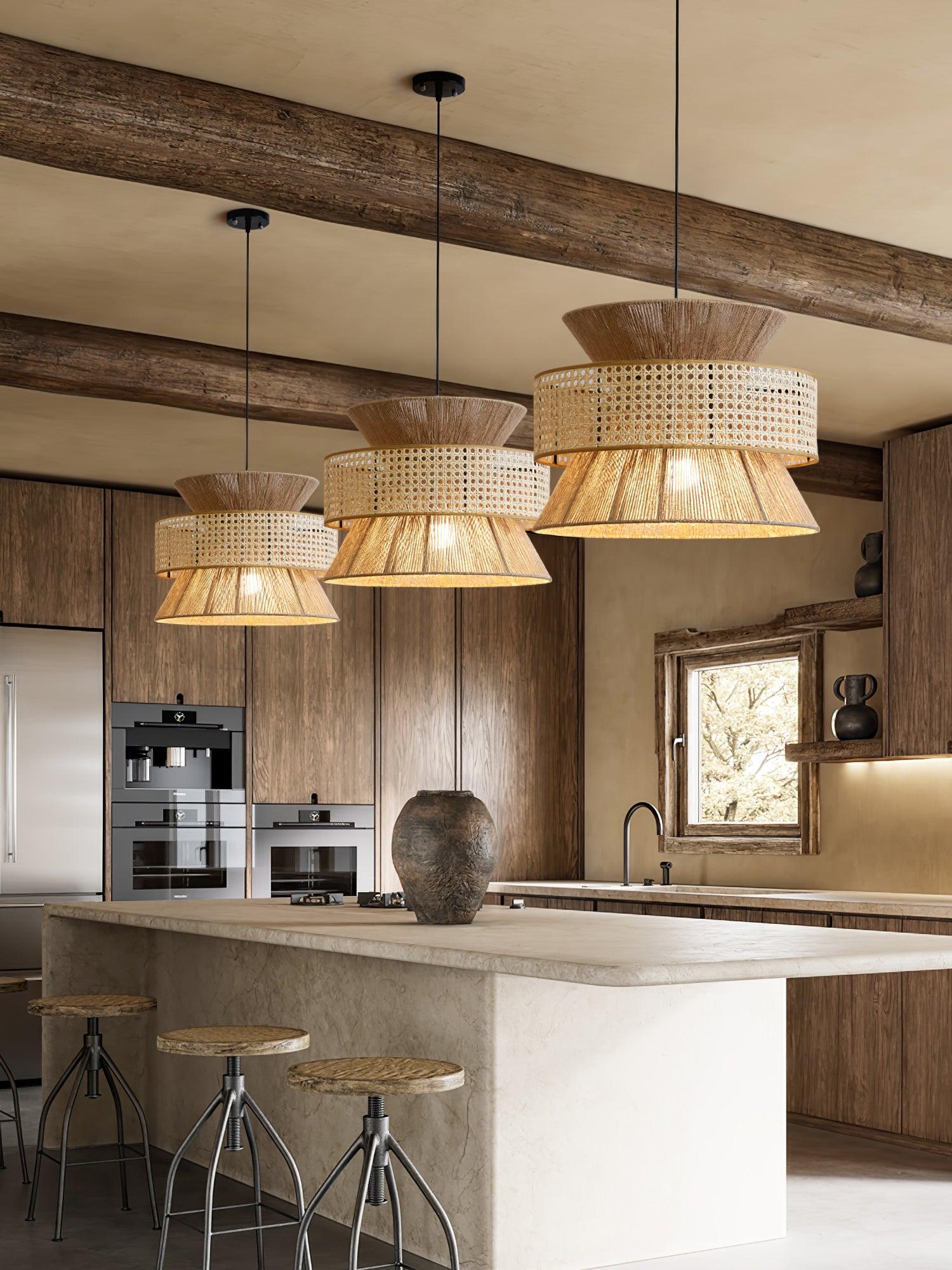 Ophelia Woven Rattan Pendant Light - Letslighting