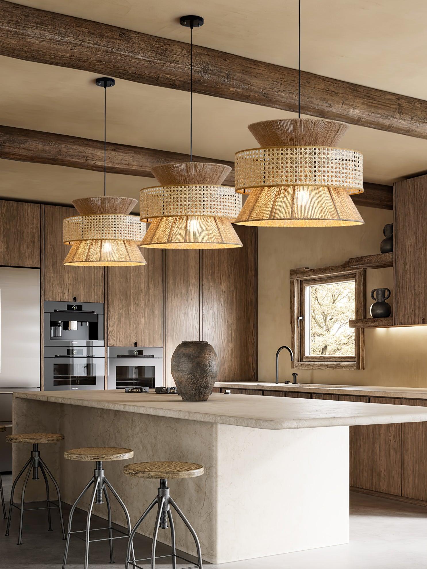 Ophelia Woven Rattan Pendant Light - Letslighting
