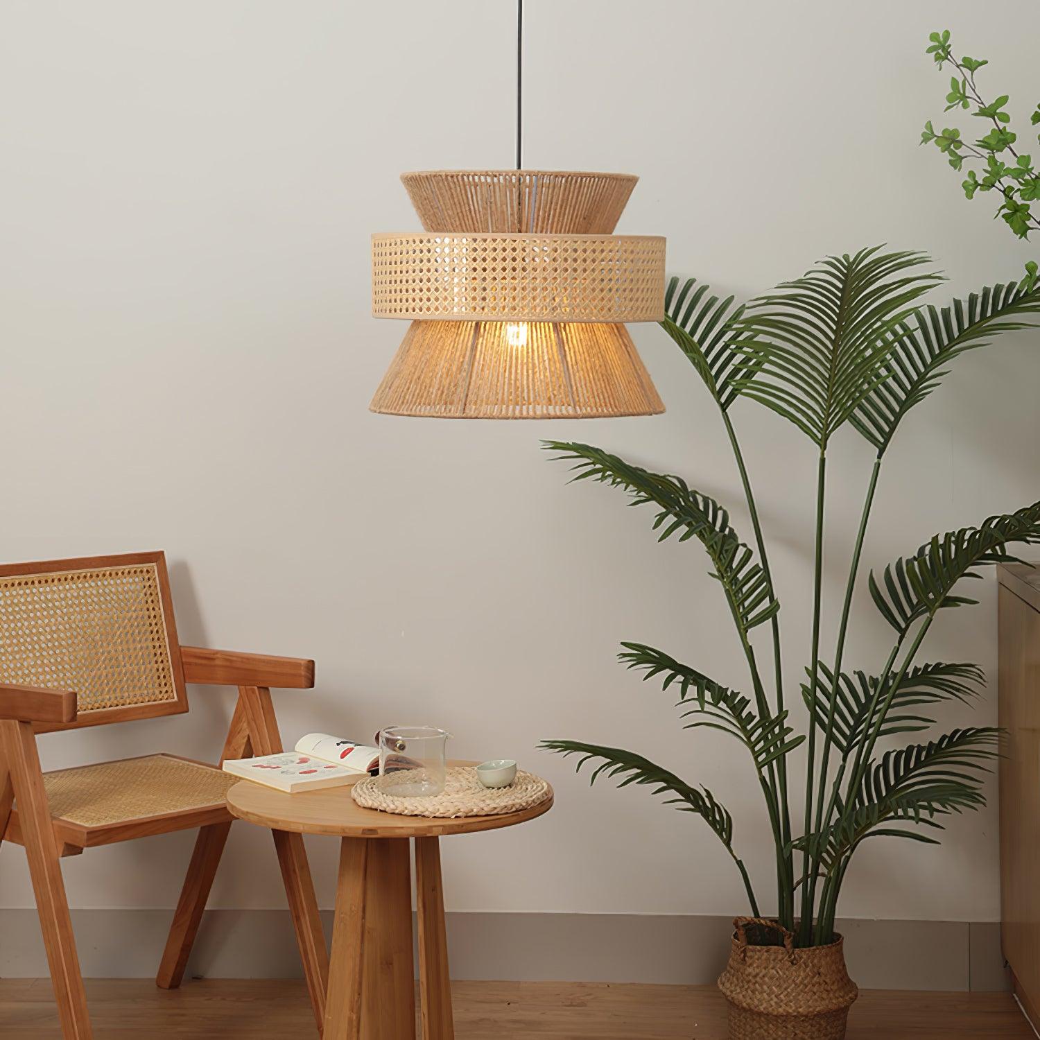 Ophelia Woven Rattan Pendant Light - Letslighting