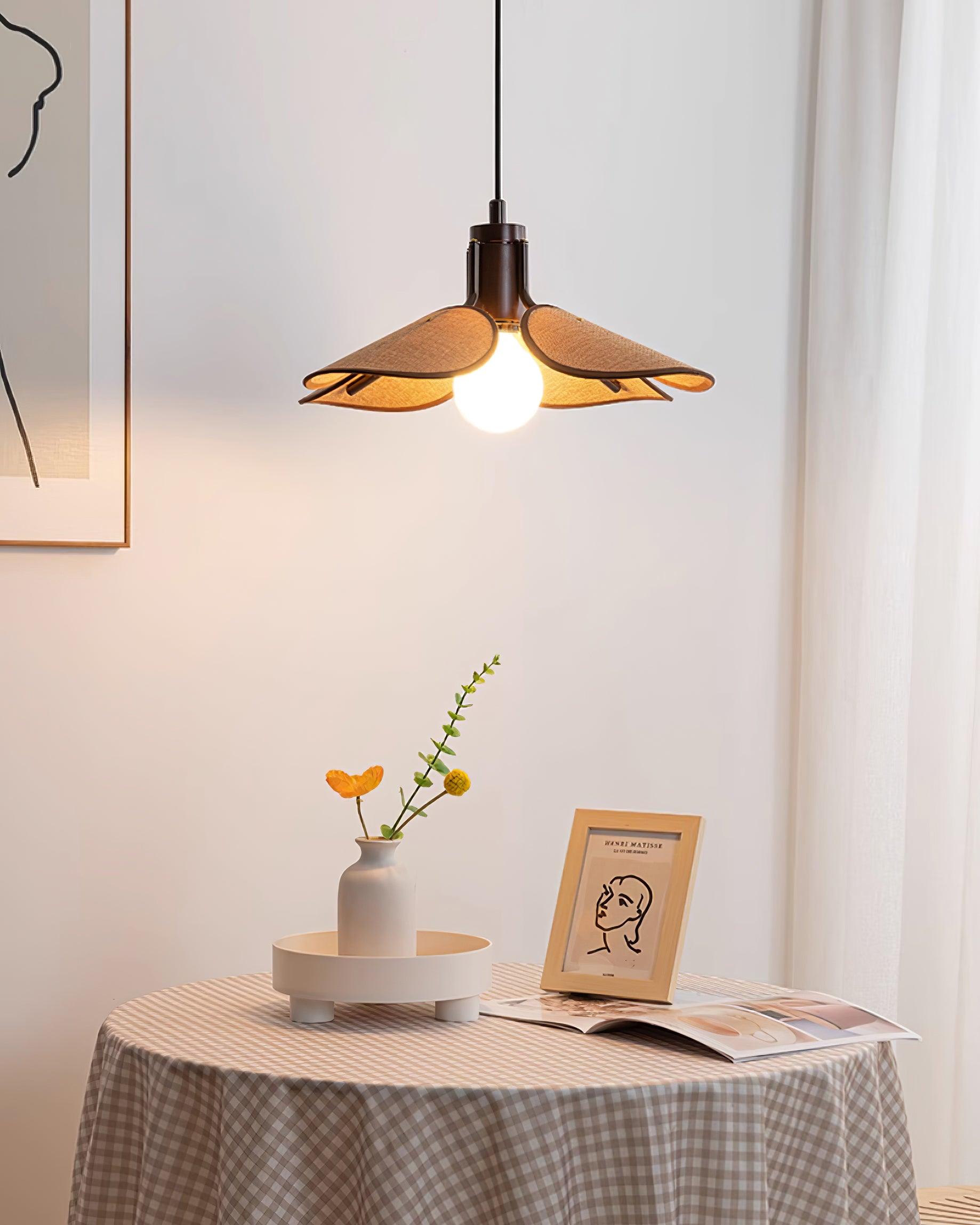 Callie Pendant Lamp Rattan Handwoven Organic - Letslighting