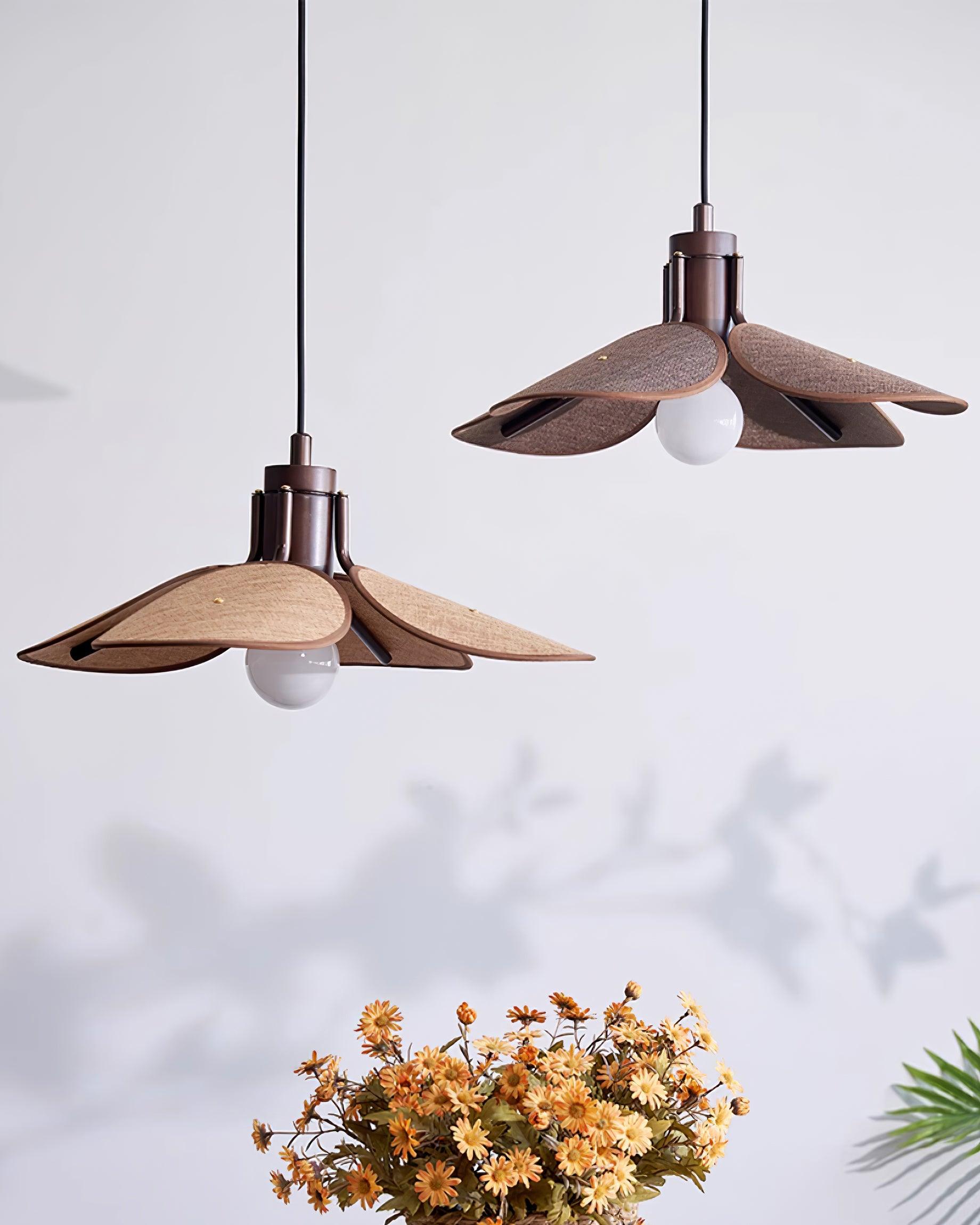 Callie Pendant Lamp Rattan Handwoven Organic - Letslighting