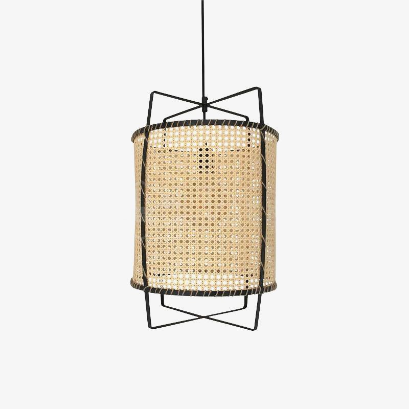 Solara Pendant Lamp Rattan Cane Frame Industrial - Letslighting