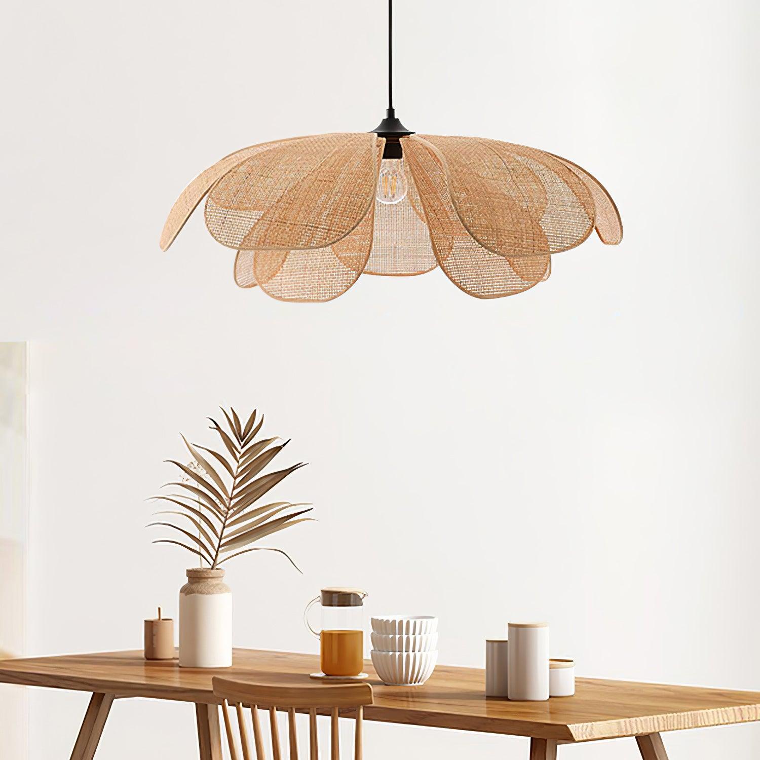 Eloria Petal-Shaped Rattan Pendant Light - Letslighting