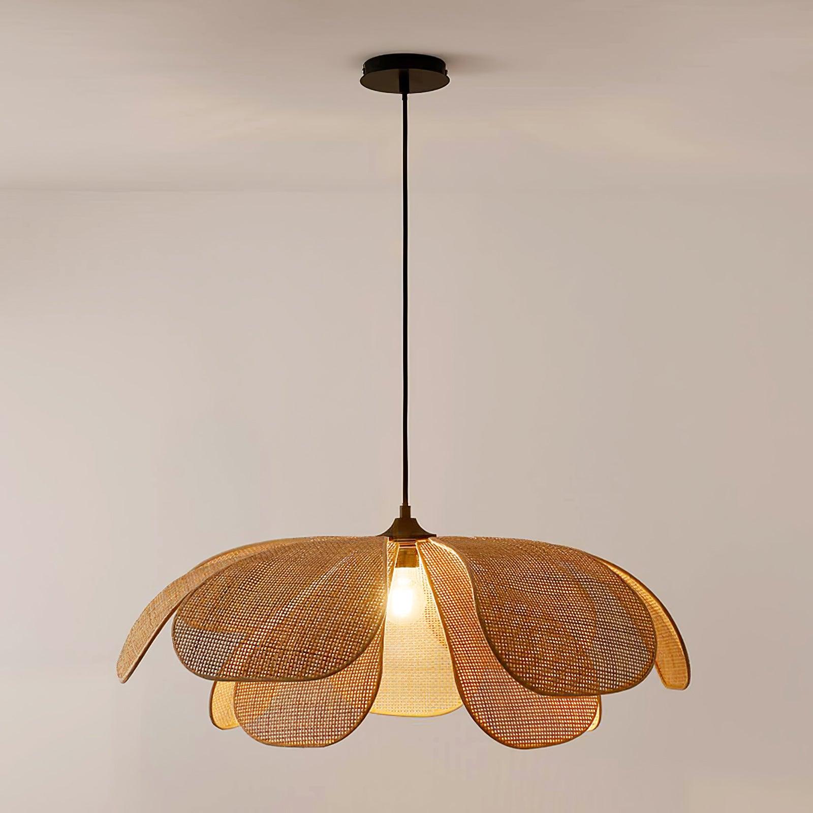 Eloria Petal-Shaped Rattan Pendant Light - Letslighting