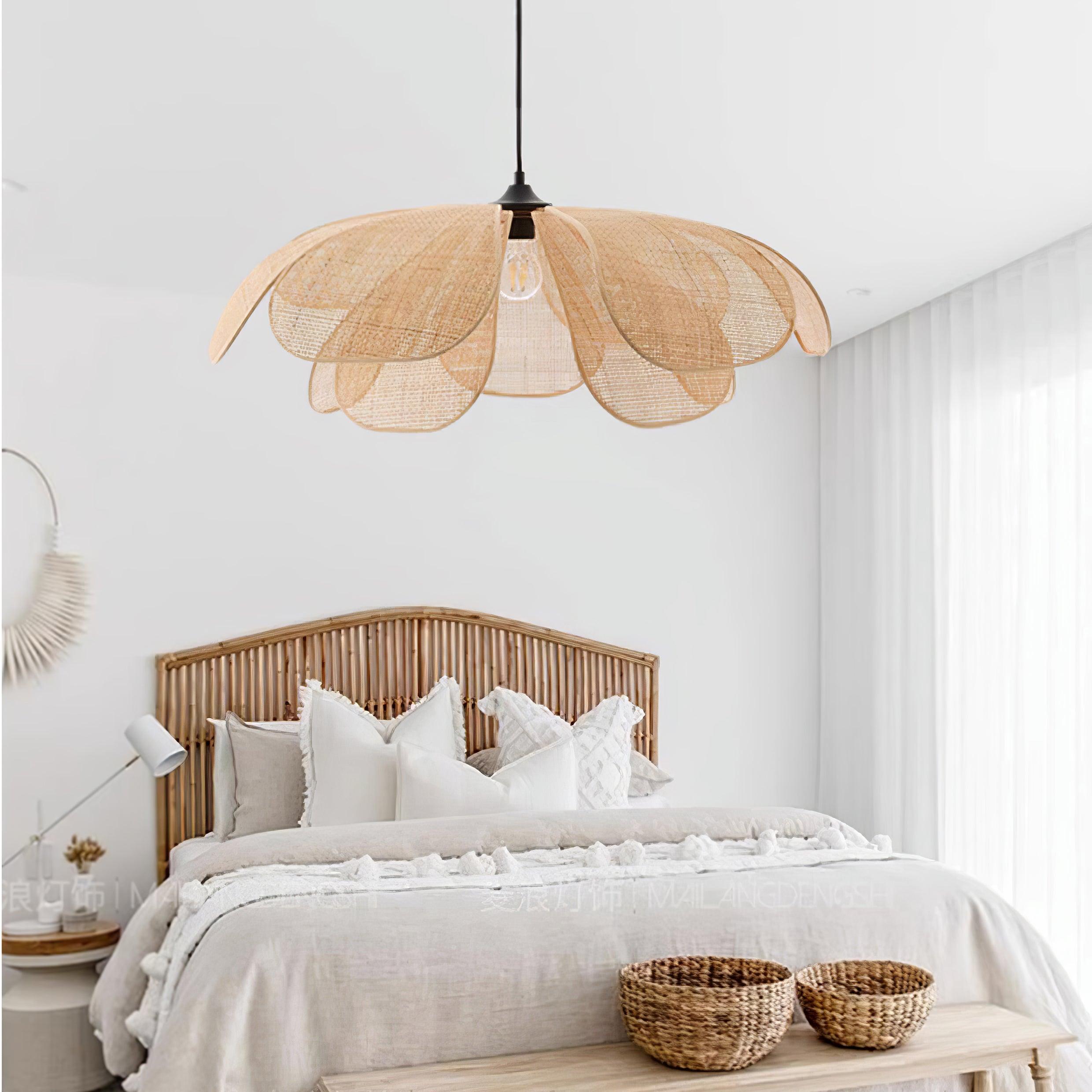 Eloria Petal-Shaped Rattan Pendant Light - Letslighting
