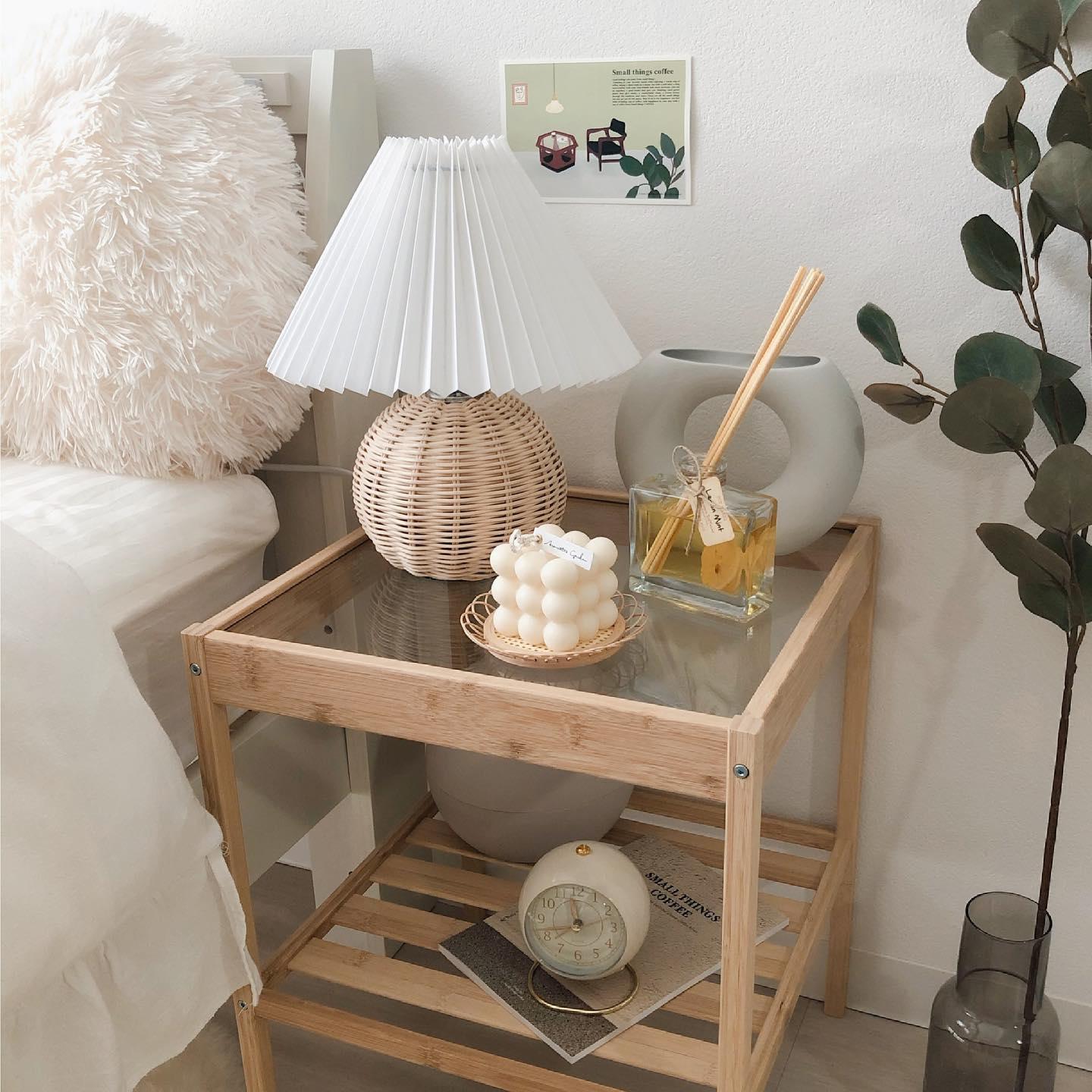 Zara Rattan Pleated Table lamp - Letslighting