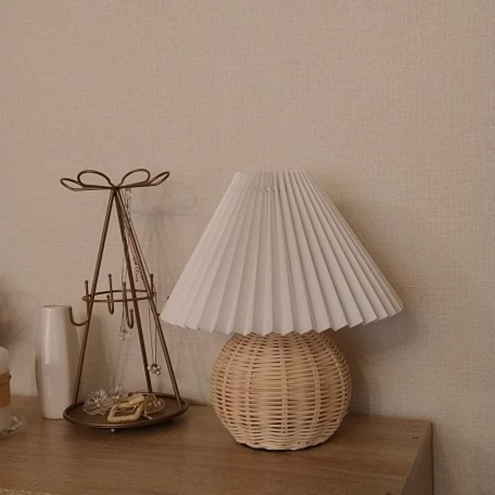 Zara Rattan Pleated Table lamp - Letslighting