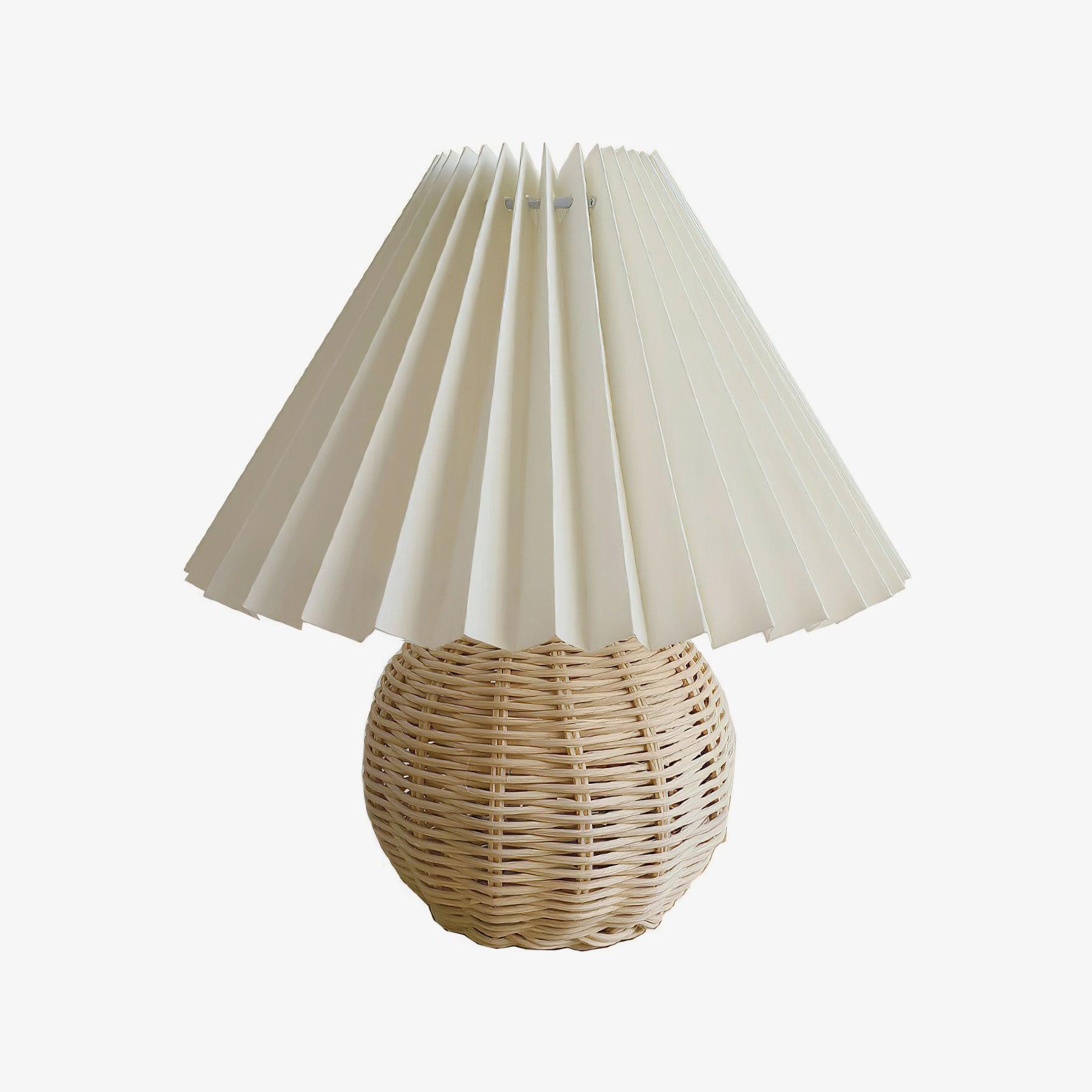 Zara Rattan Pleated Table lamp - Letslighting