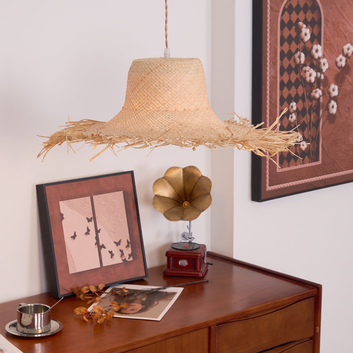 Zephyran Rattan Vintage Pendant Light - Letslighting