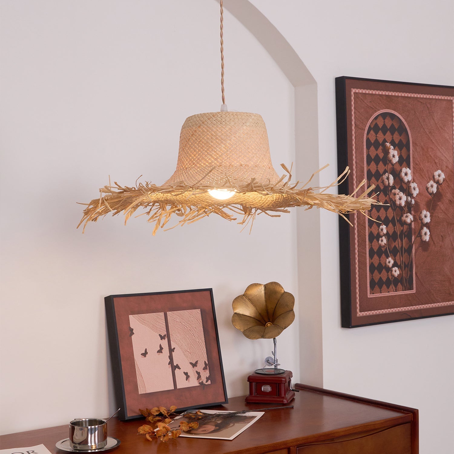 Zephyran Rattan Vintage Pendant Light - Letslighting