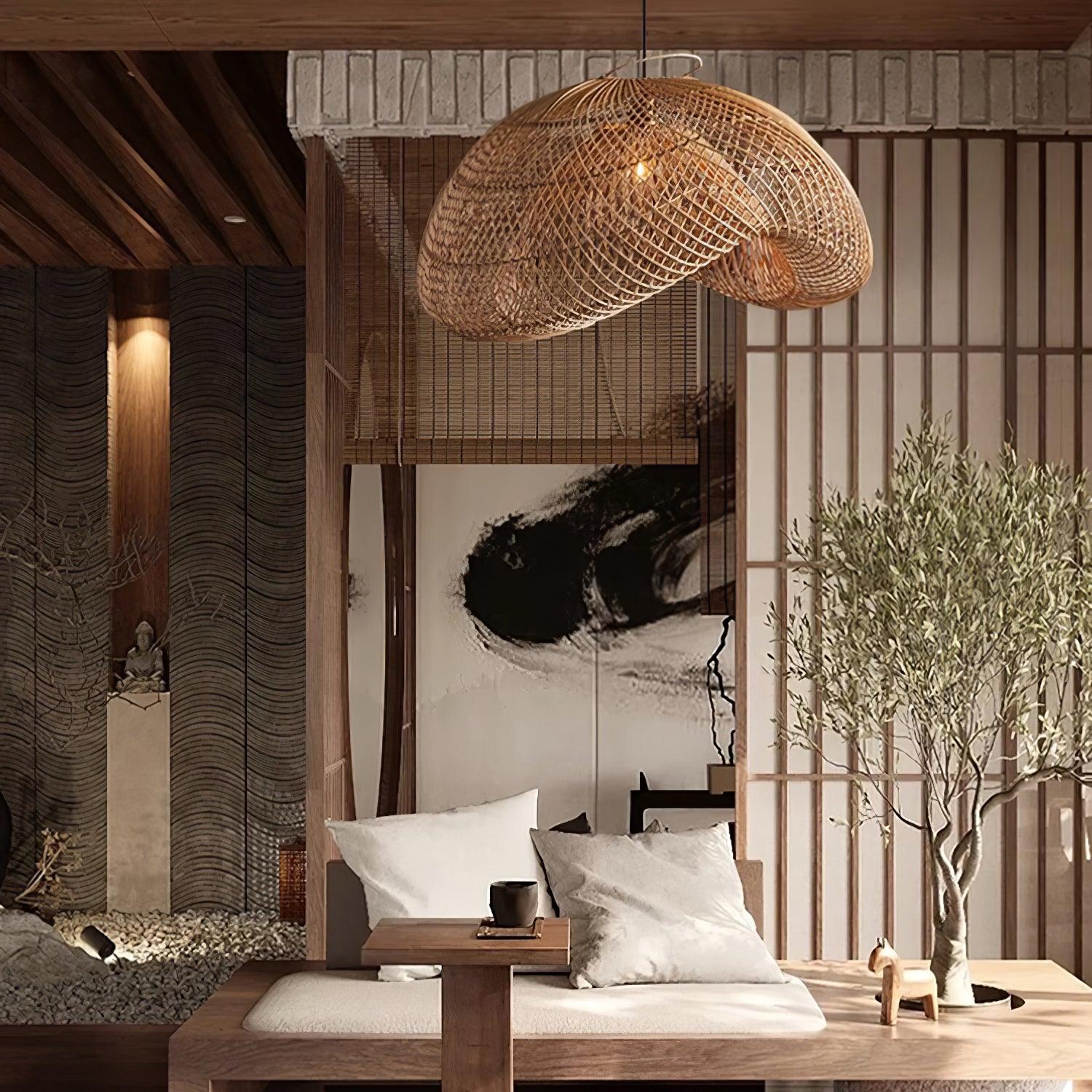 Averon Rattan Vintage Pendant Light - Letslighting