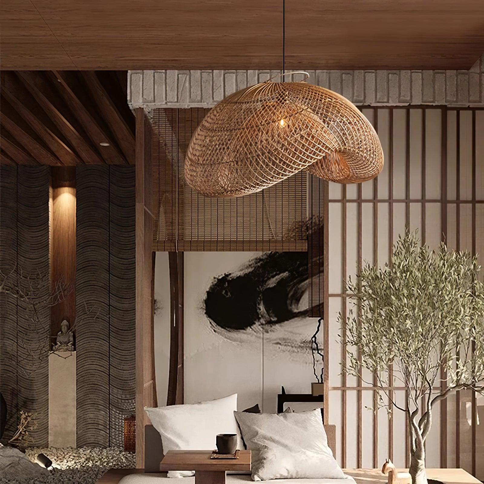 Averon Rattan Vintage Pendant Light - Letslighting