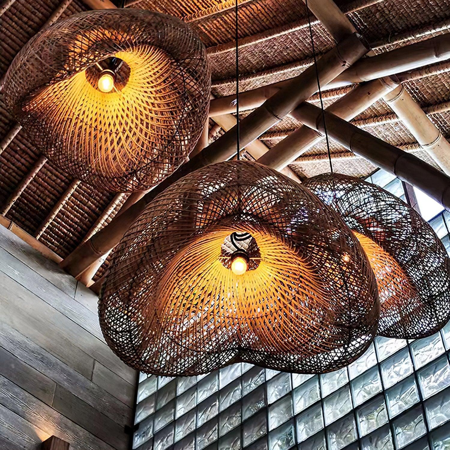 Averon Rattan Vintage Pendant Light - Letslighting