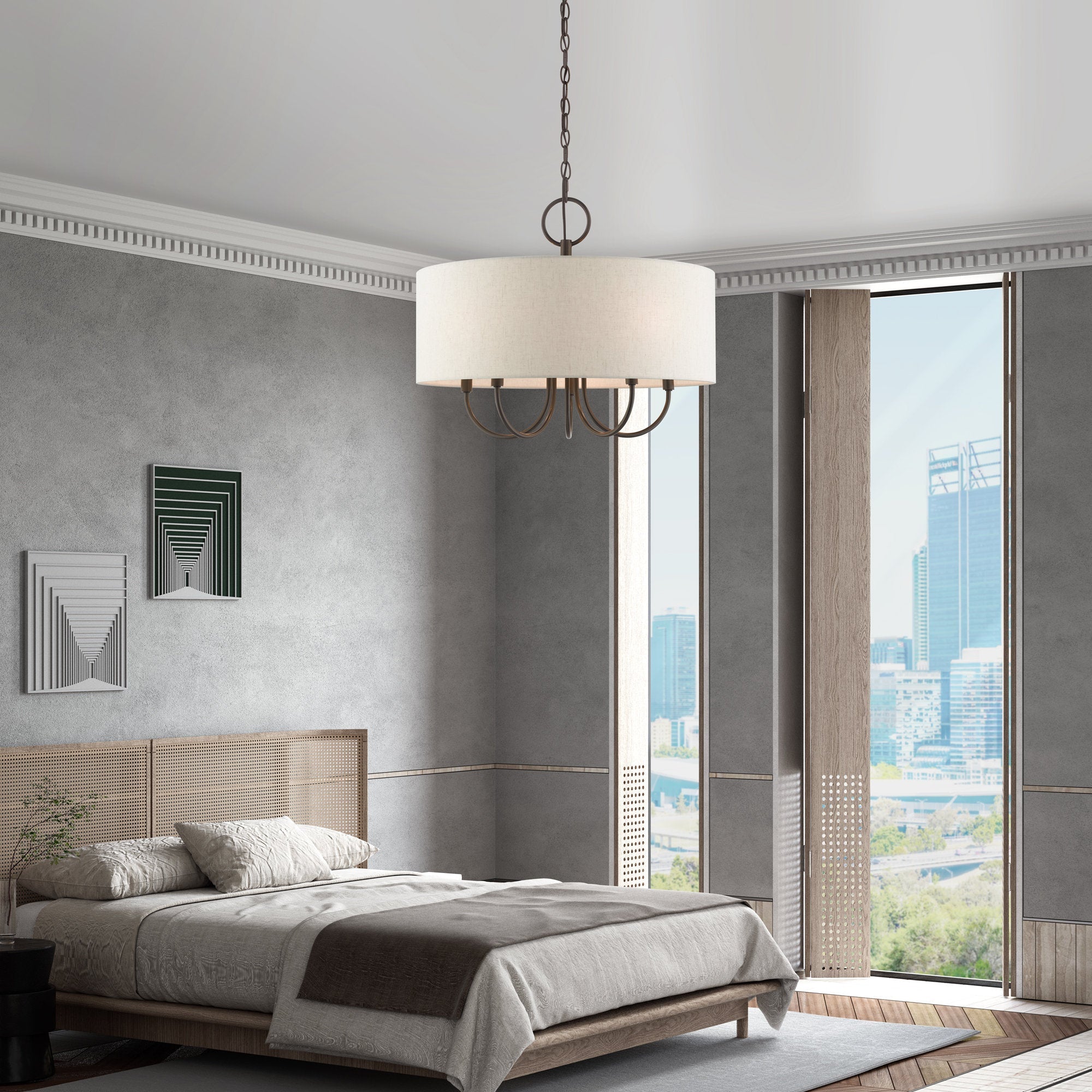 Ovyneth Classic Vintage Drum Fabric Chandelier - Letslighting