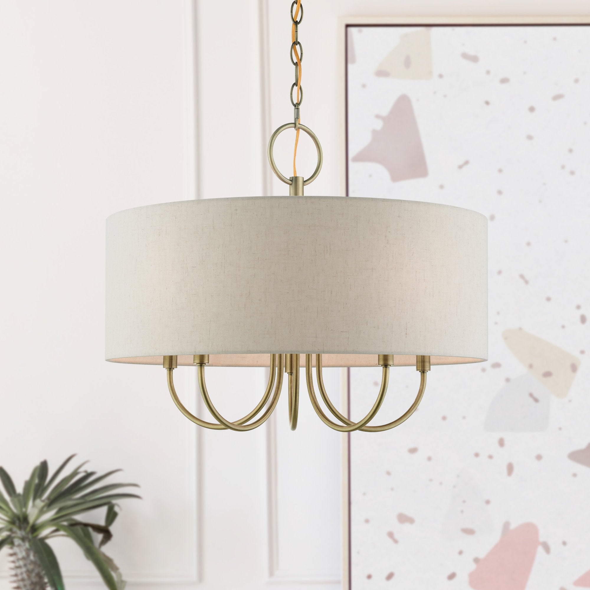 Ovyneth Classic Vintage Drum Fabric Chandelier - Letslighting