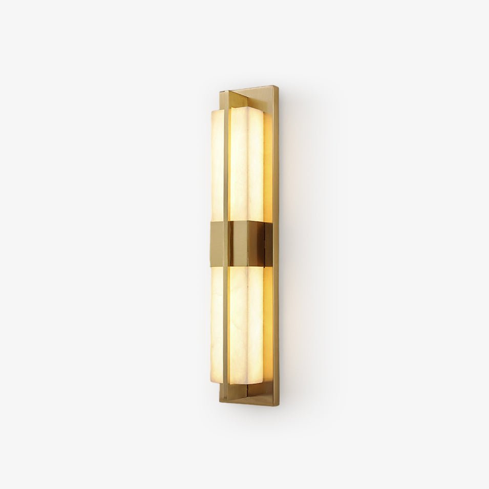 Caspian Alabaster Brass Wall Light - Letslighting