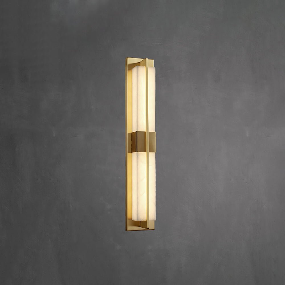 Caspian Alabaster Brass Wall Light - Letslighting
