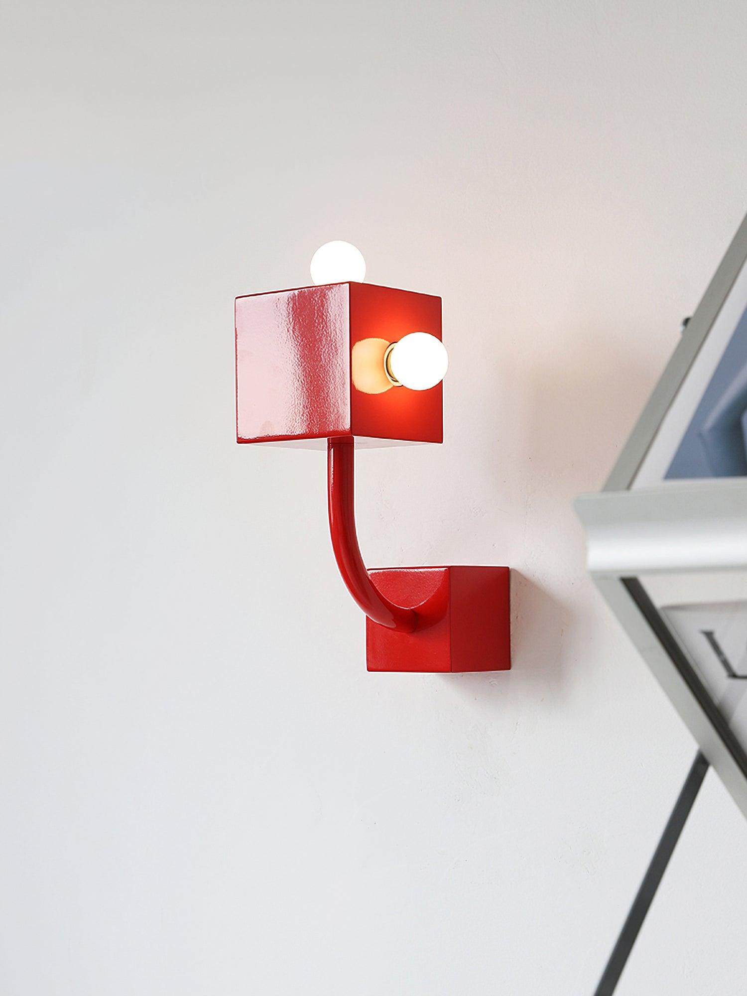 Alanna Individual Creativity Red Cube Wall Lamp - Letslighting