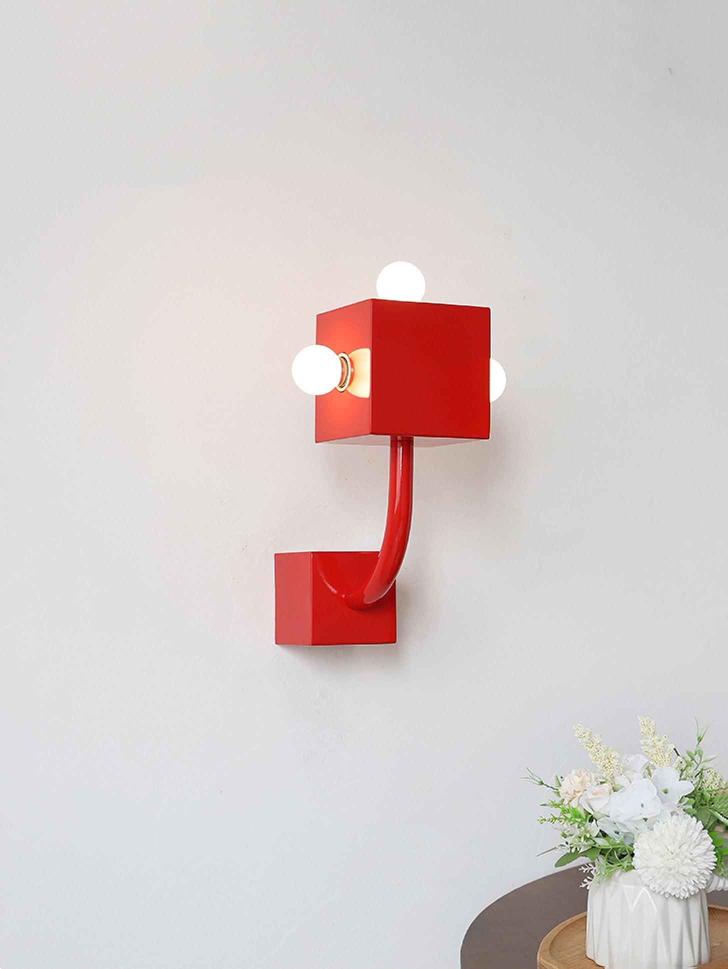 Alanna Individual Creativity Red Cube Wall Lamp - Letslighting