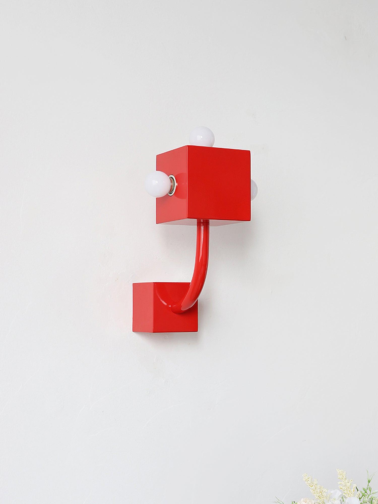 Alanna Individual Creativity Red Cube Wall Lamp - Letslighting