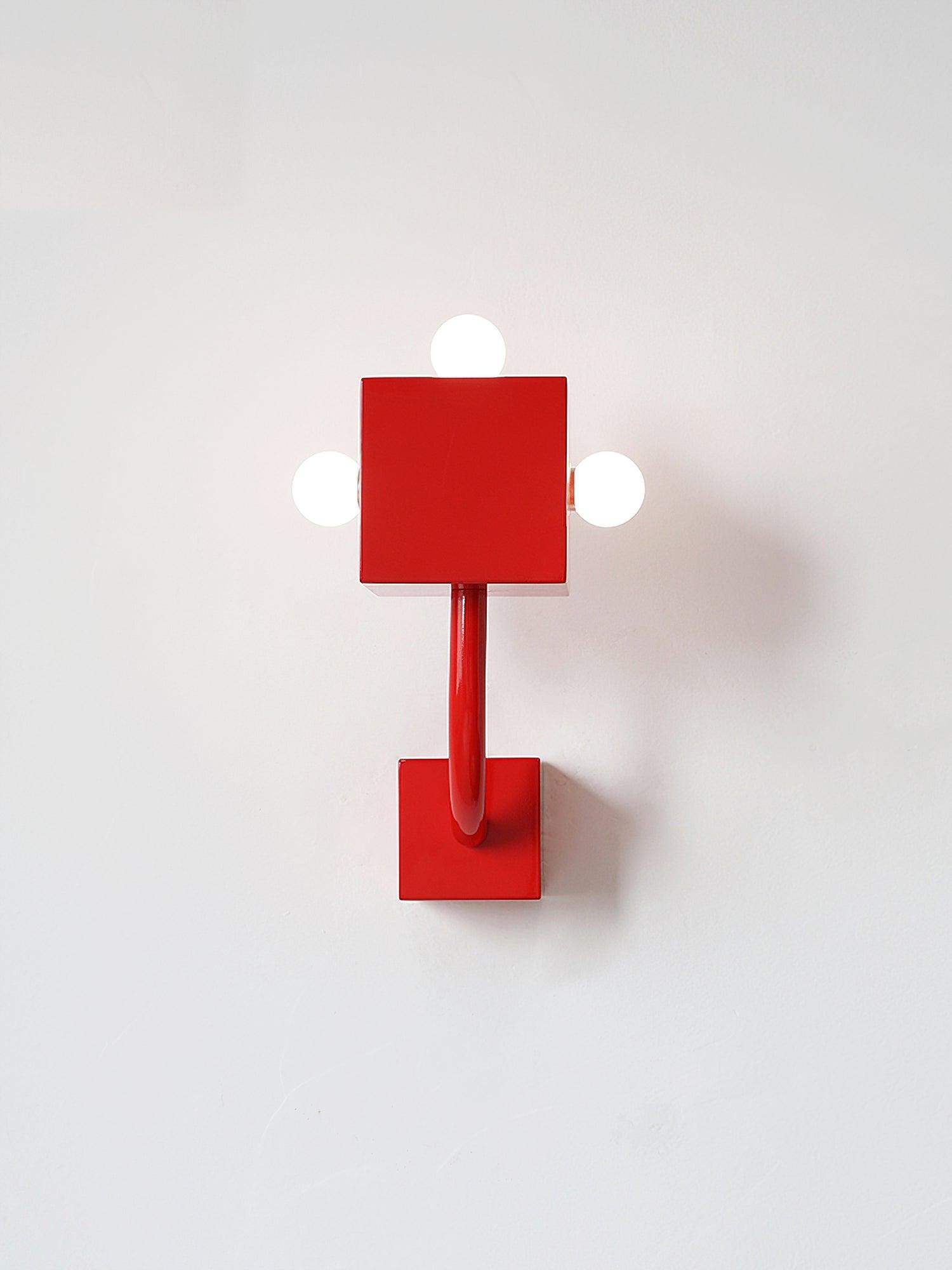 Alanna Individual Creativity Red Cube Wall Lamp - Letslighting