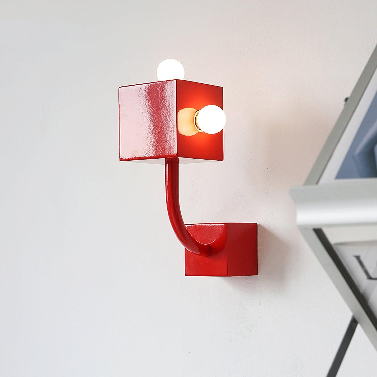 Alanna Individual Creativity Red Cube Wall Lamp - Letslighting