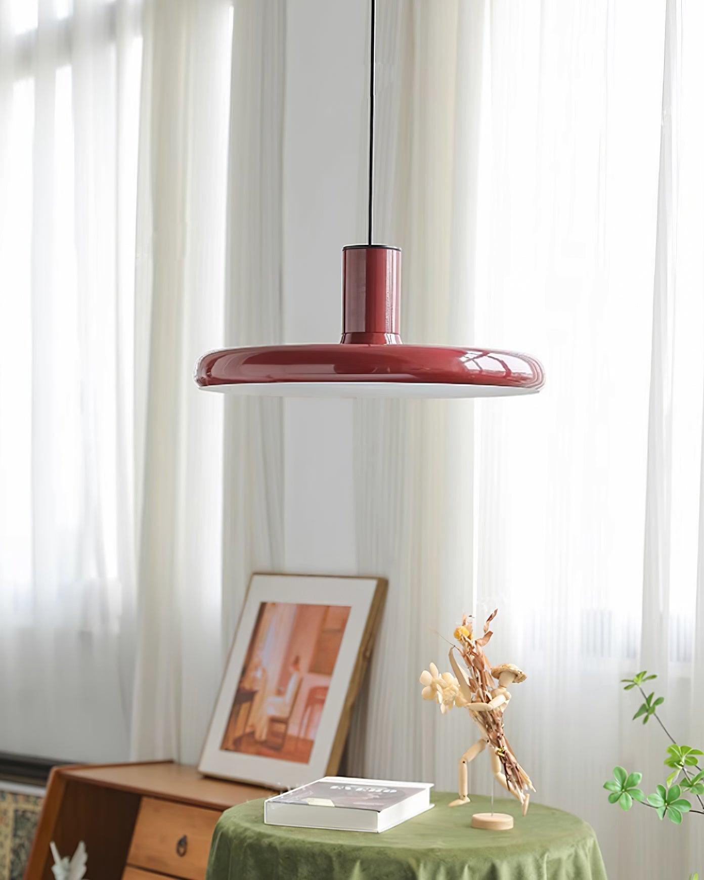 Pendant Lamp Aluminum Frisbee Red Industrial - Letslighting