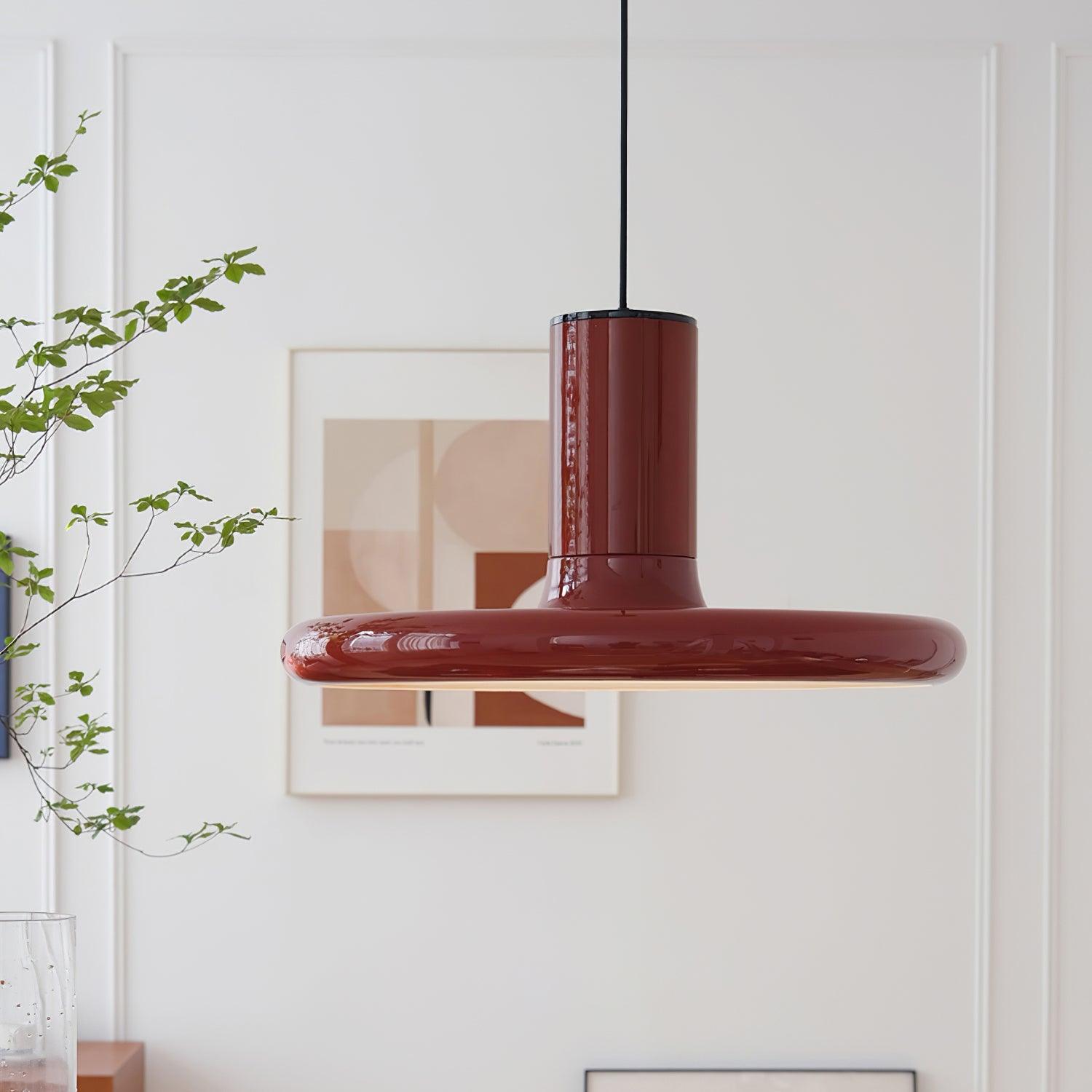 Pendant Lamp Aluminum Frisbee Red Industrial - Letslighting