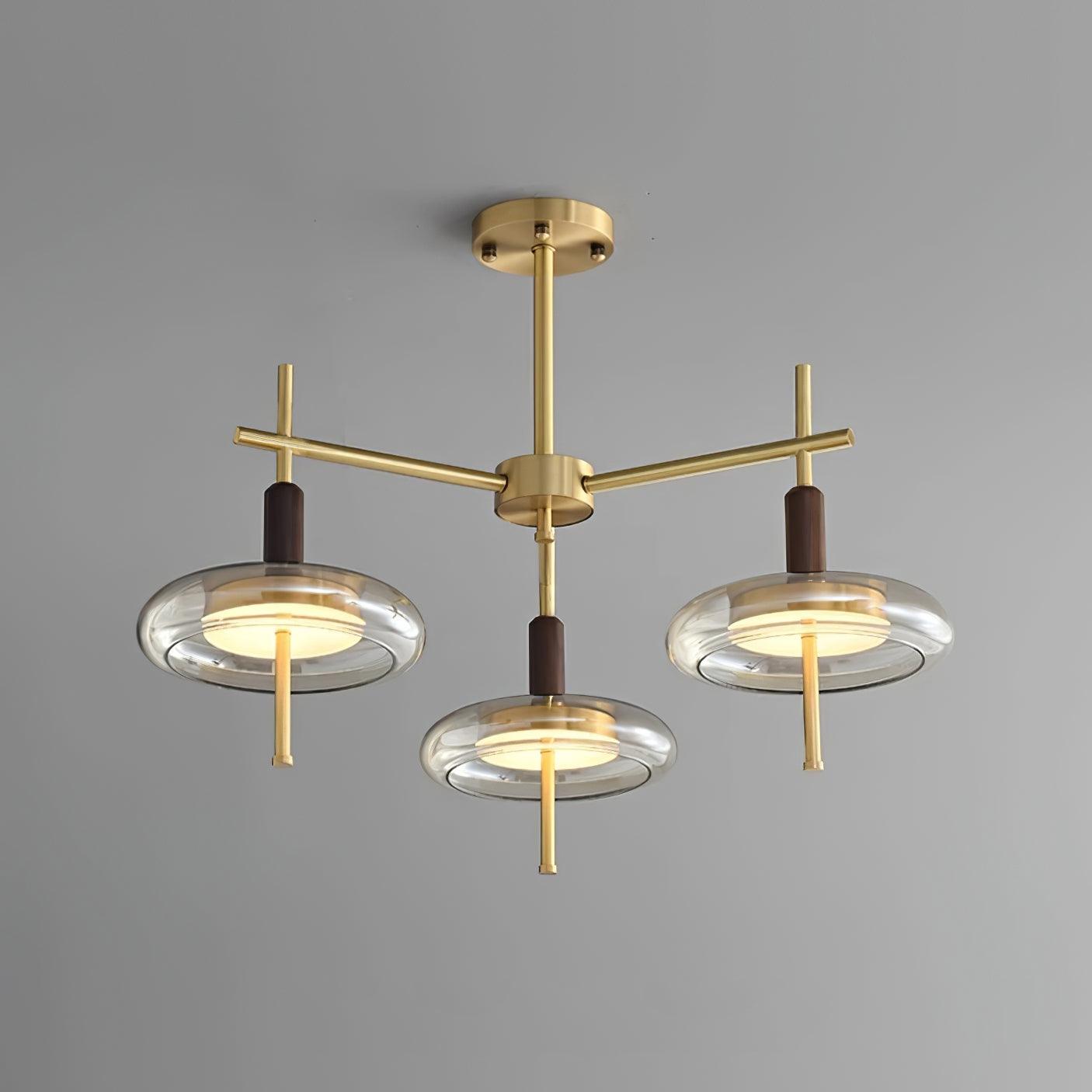 Redondo Chandelier Brass Glass LED - Letslighting