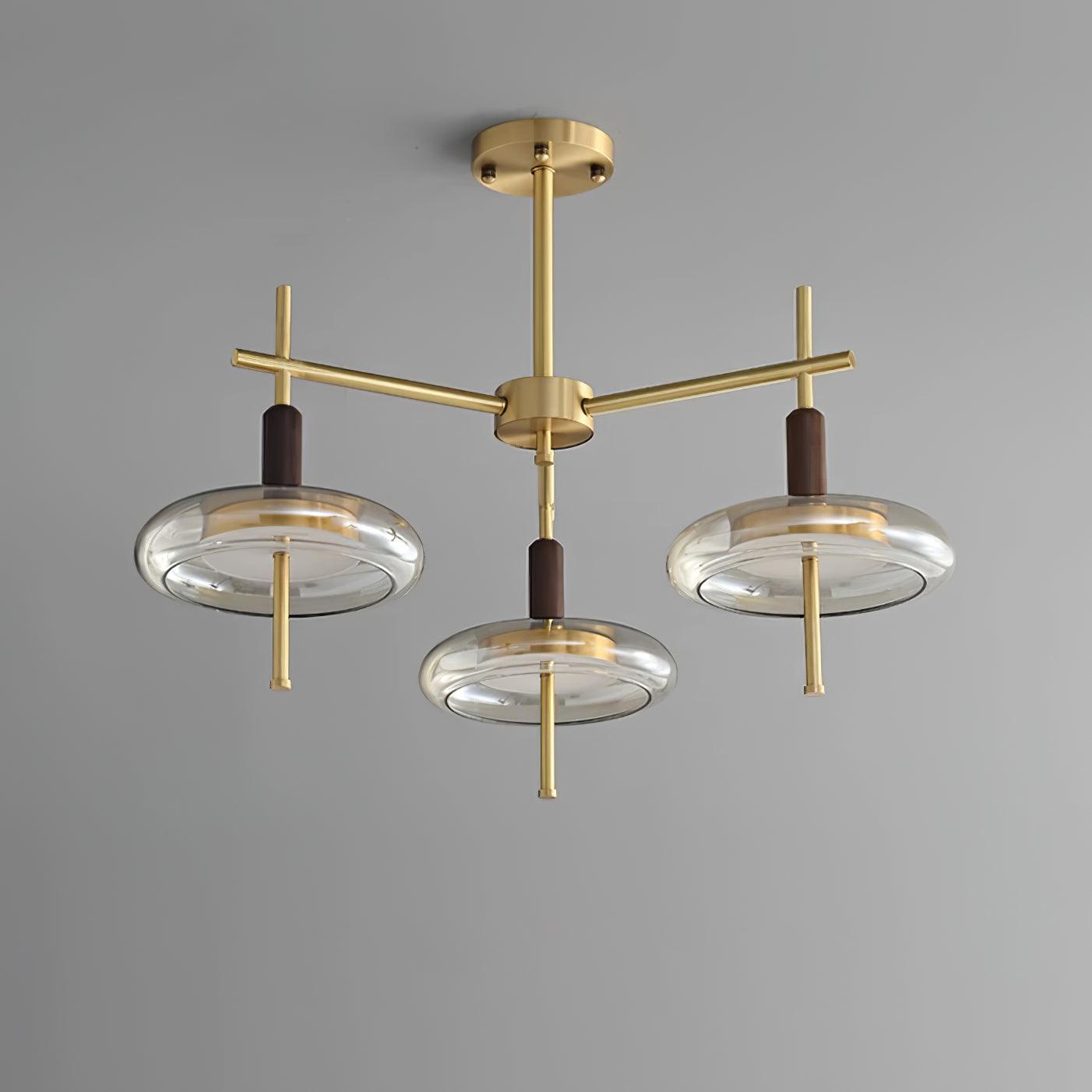 Redondo Chandelier Brass Glass LED Modern - Letslighting