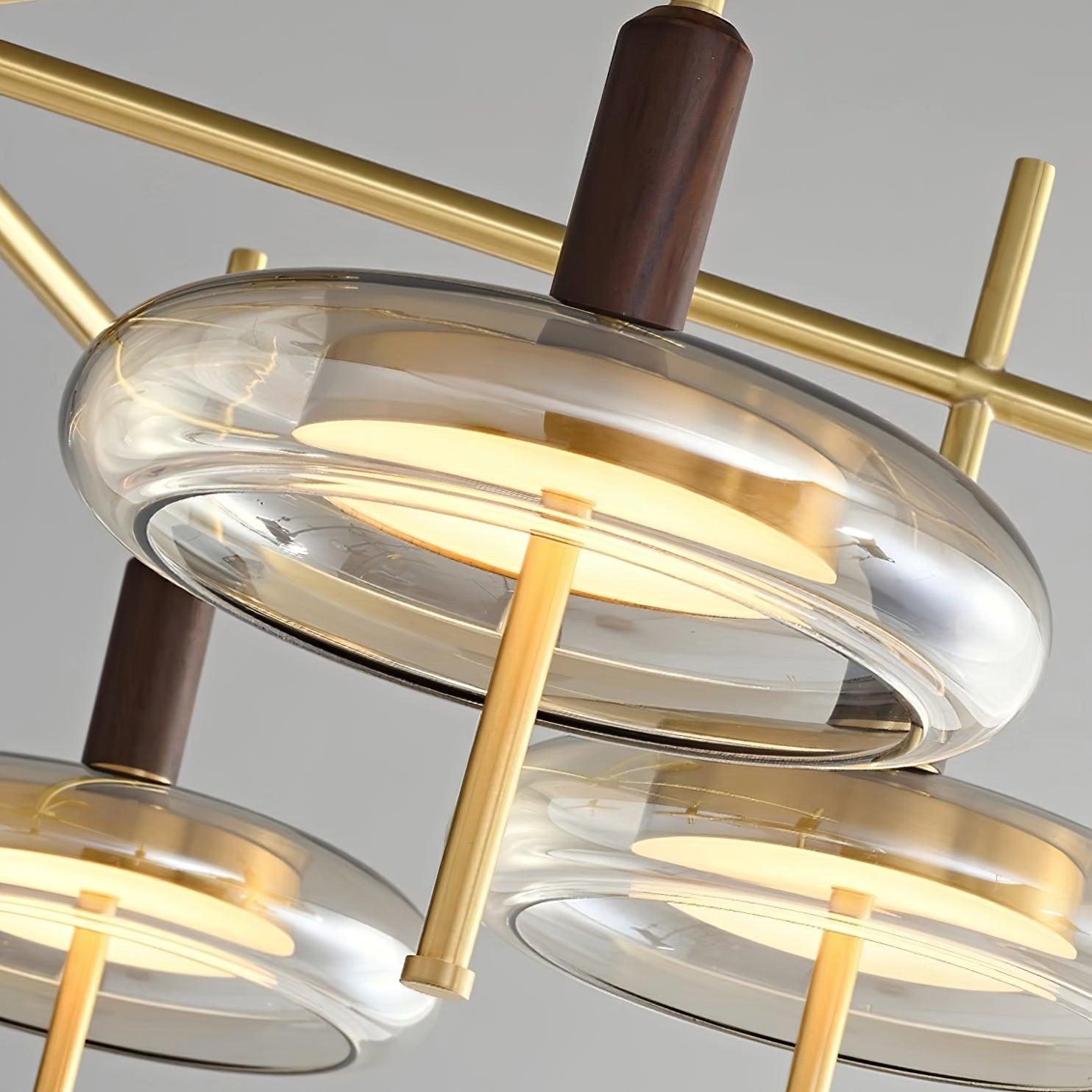 Redondo Chandelier Brass Glass LED Modern - Letslighting