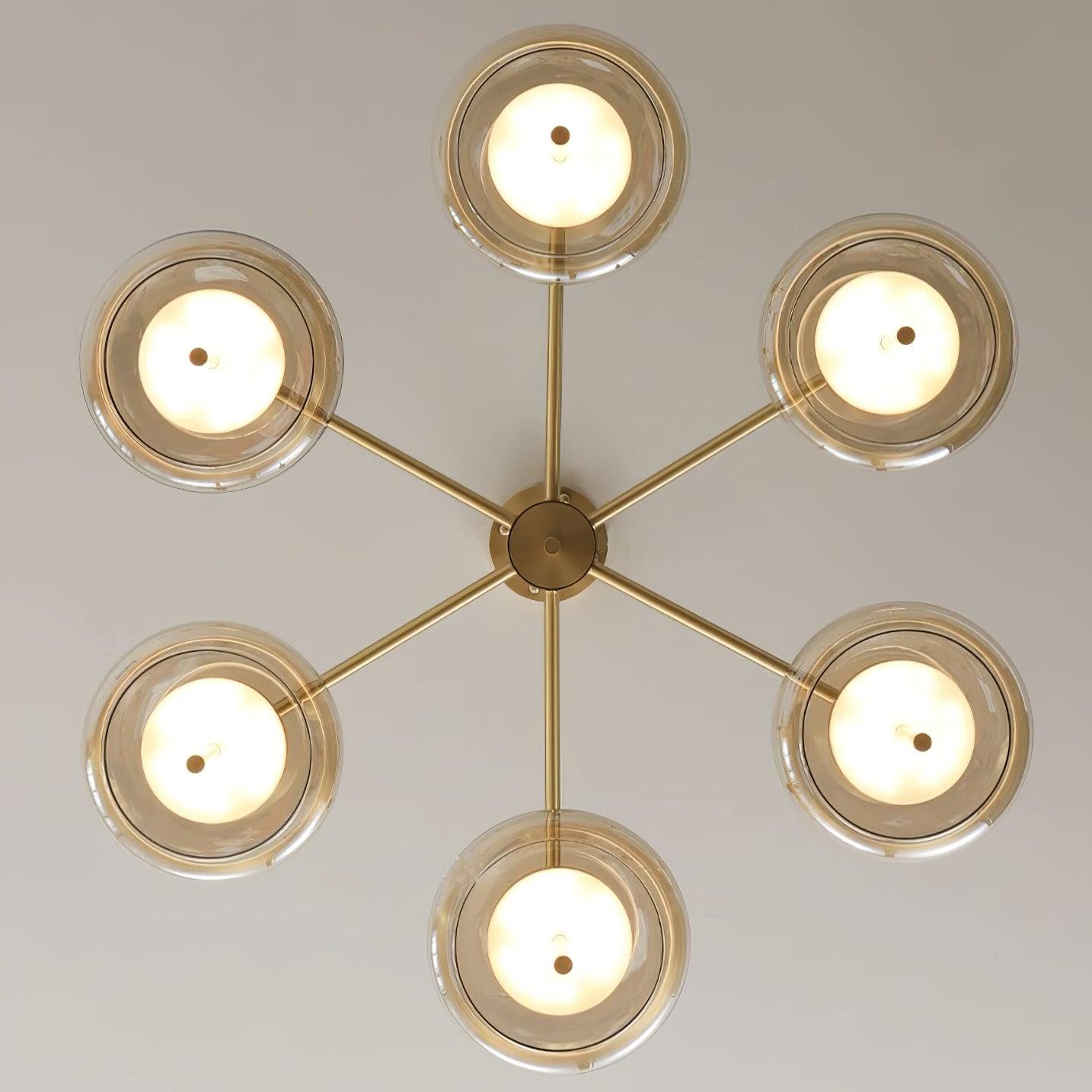 Redondo Chandelier Brass Glass LED Modern - Letslighting