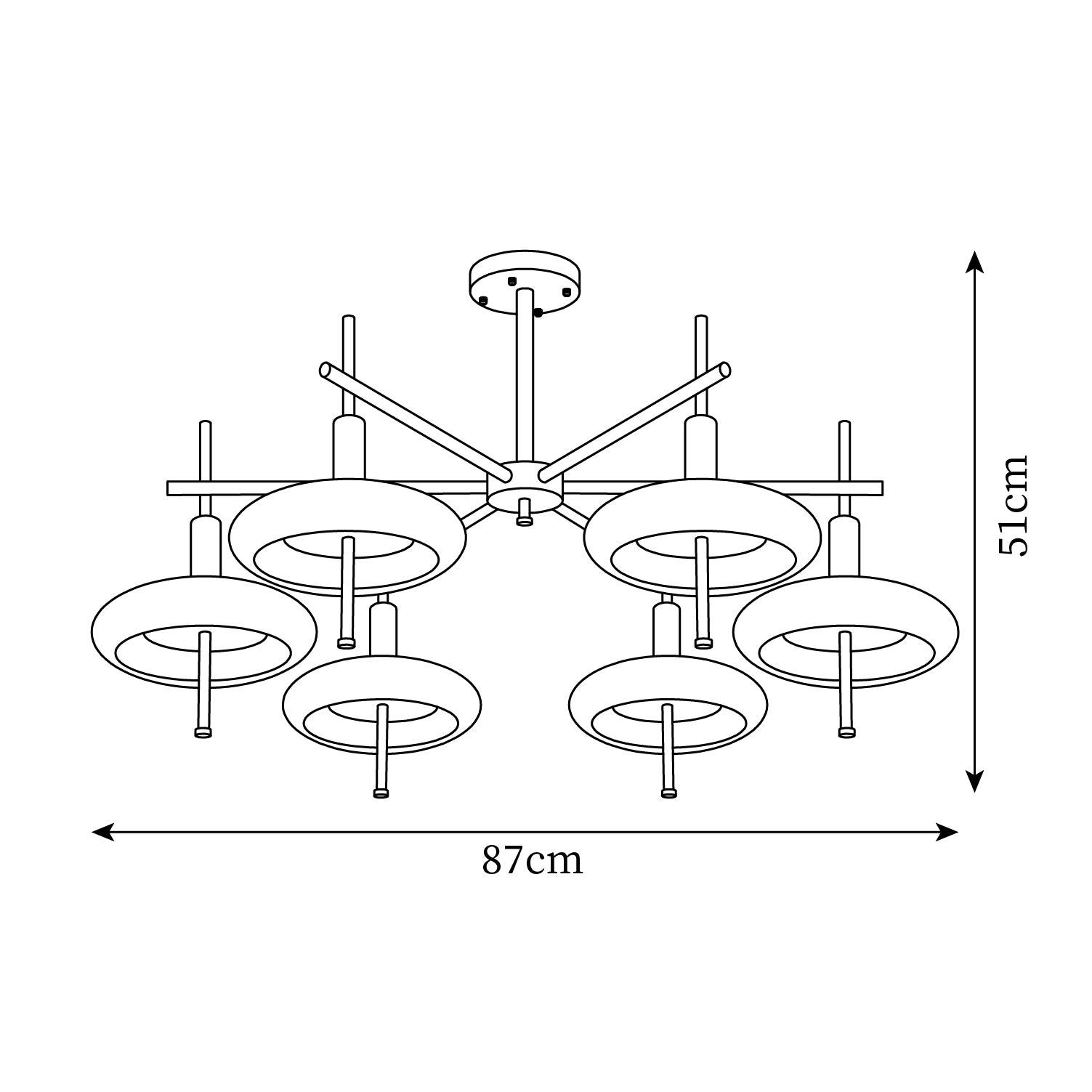 Redondo Chandelier Brass Glass LED Modern - Letslighting