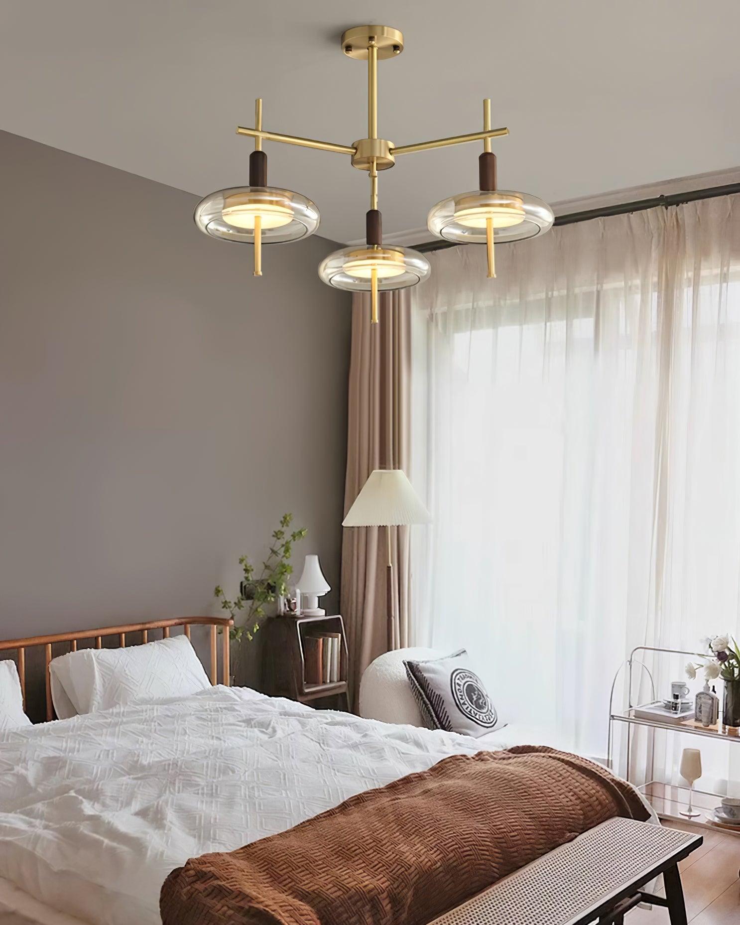 Redondo Chandelier Brass Glass LED Modern - Letslighting