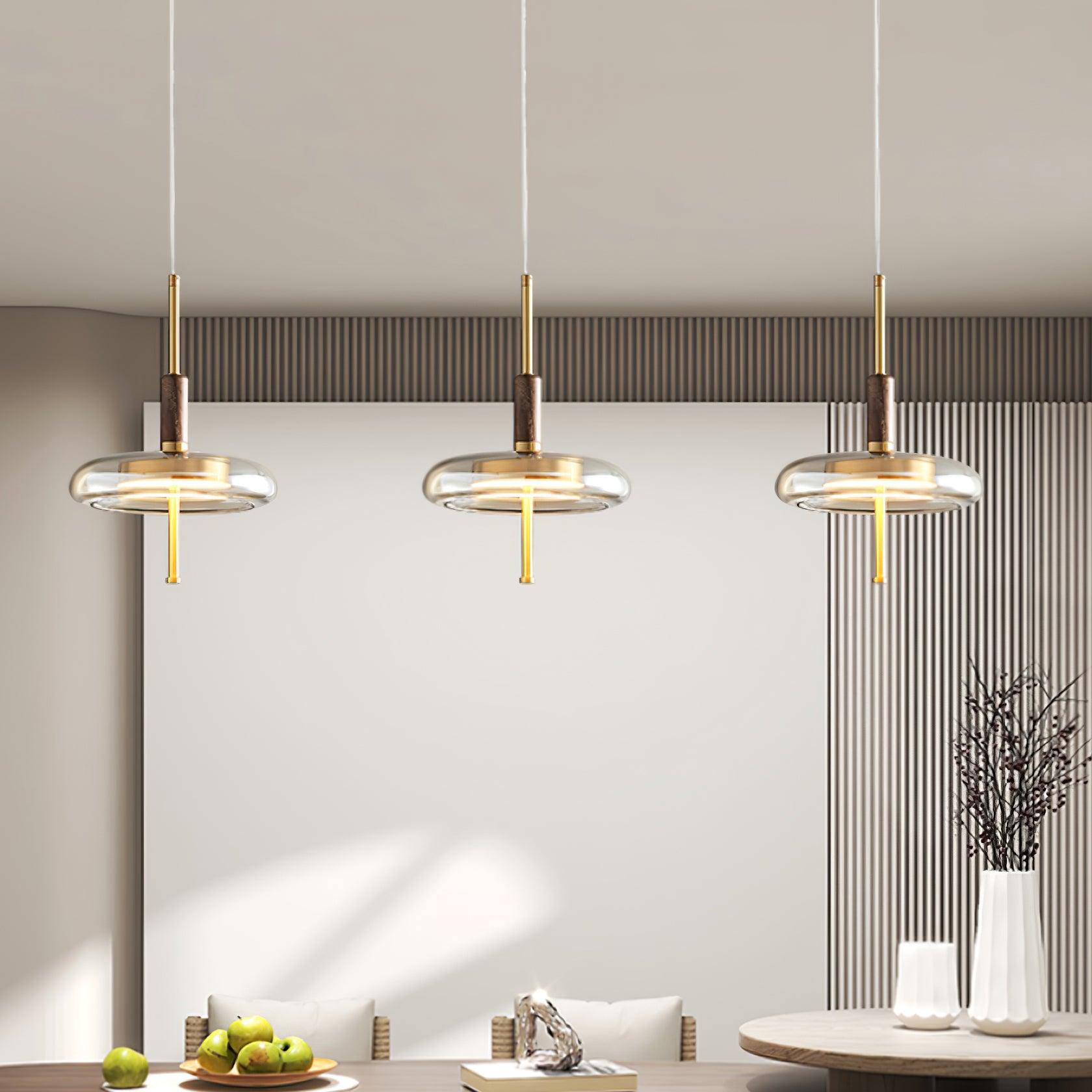 Redondo LED Halo Glass Disc Pendant Lamp - Letslighting