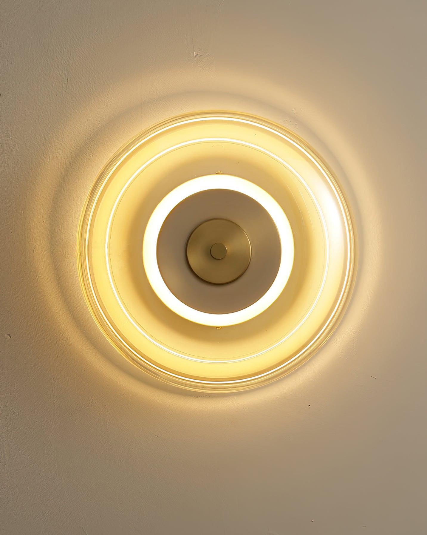 Elysso Brass Circular Wall Lamp - Letslighting