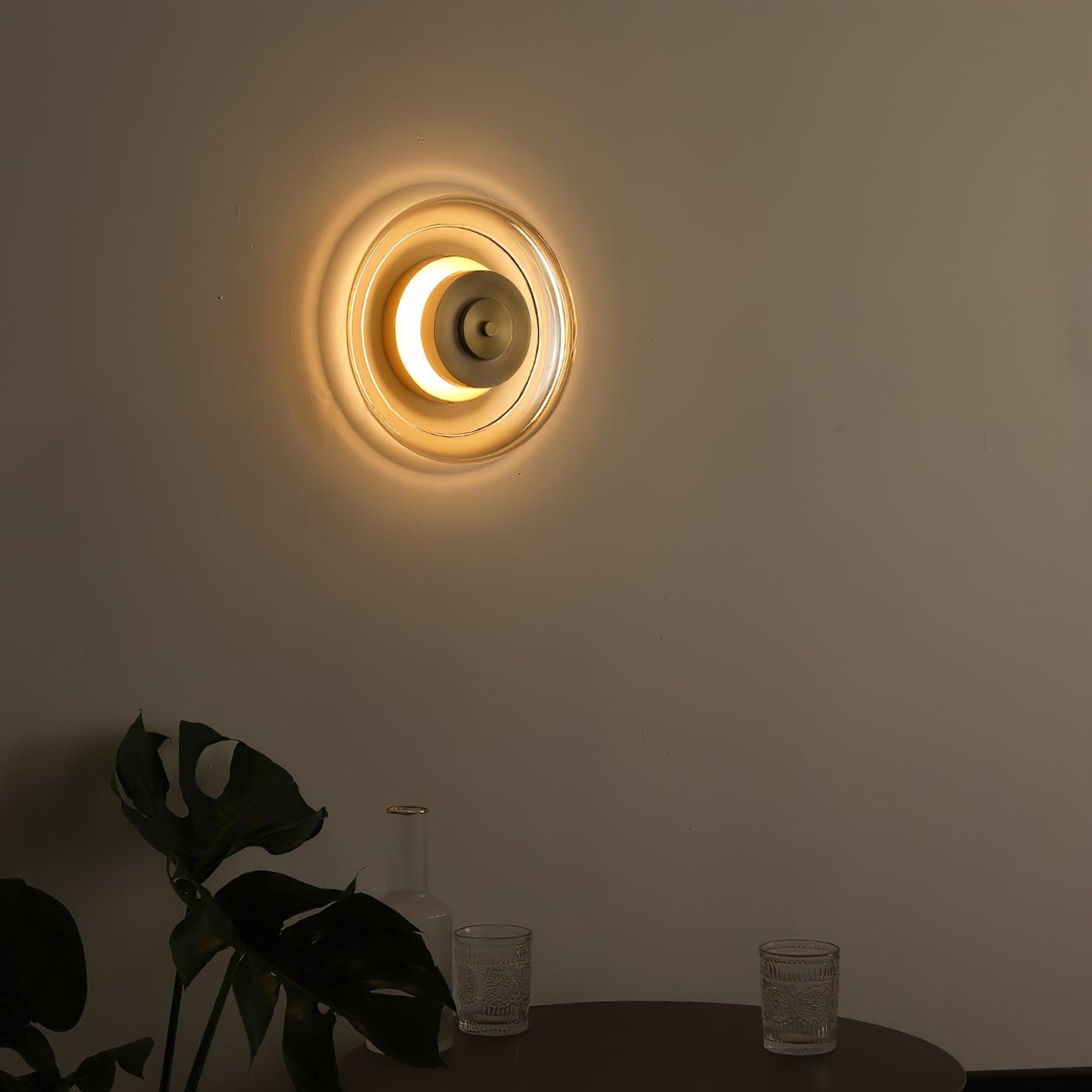 Elysso Brass Circular Wall Lamp - Letslighting