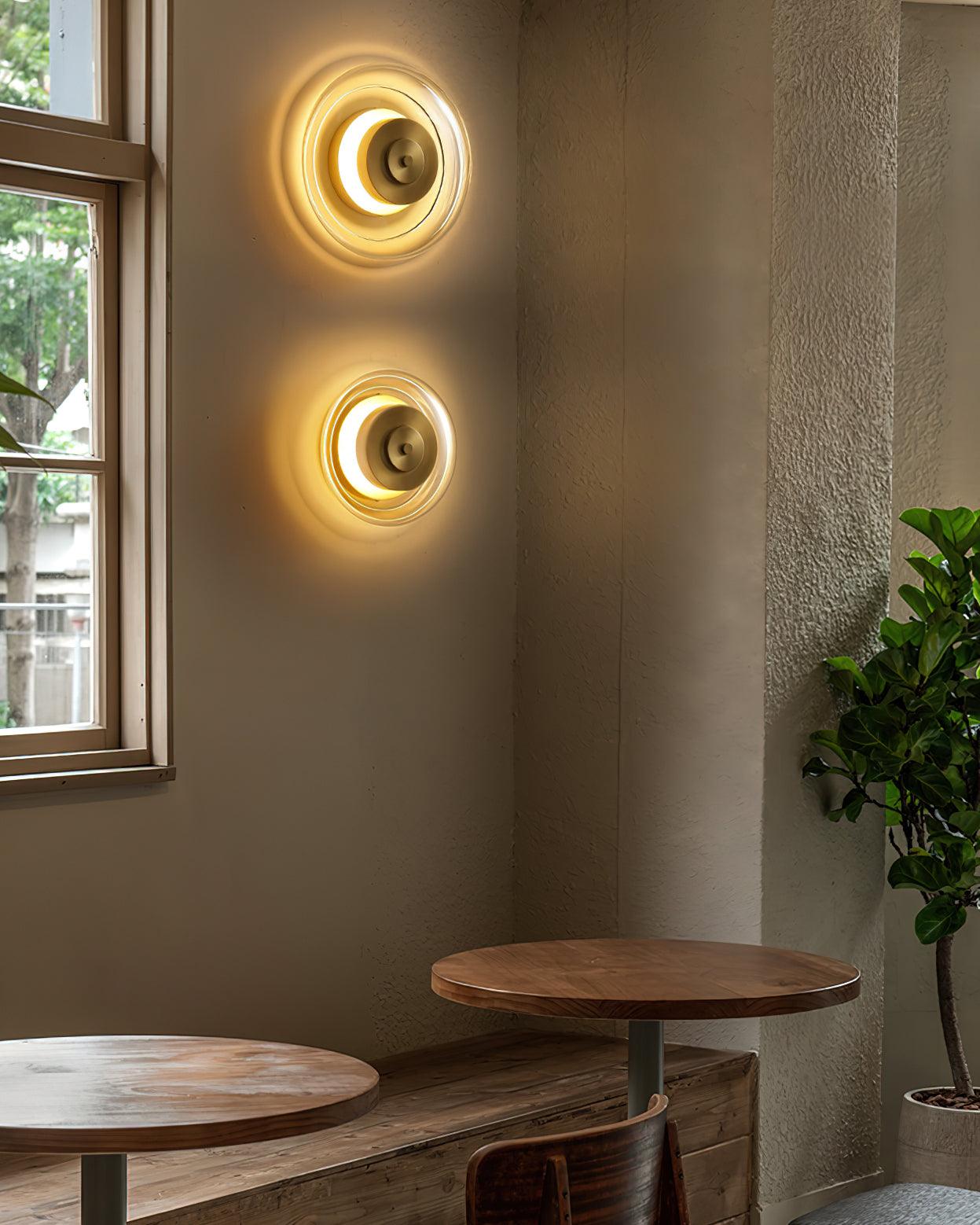 Elysso Brass Circular Wall Lamp - Letslighting